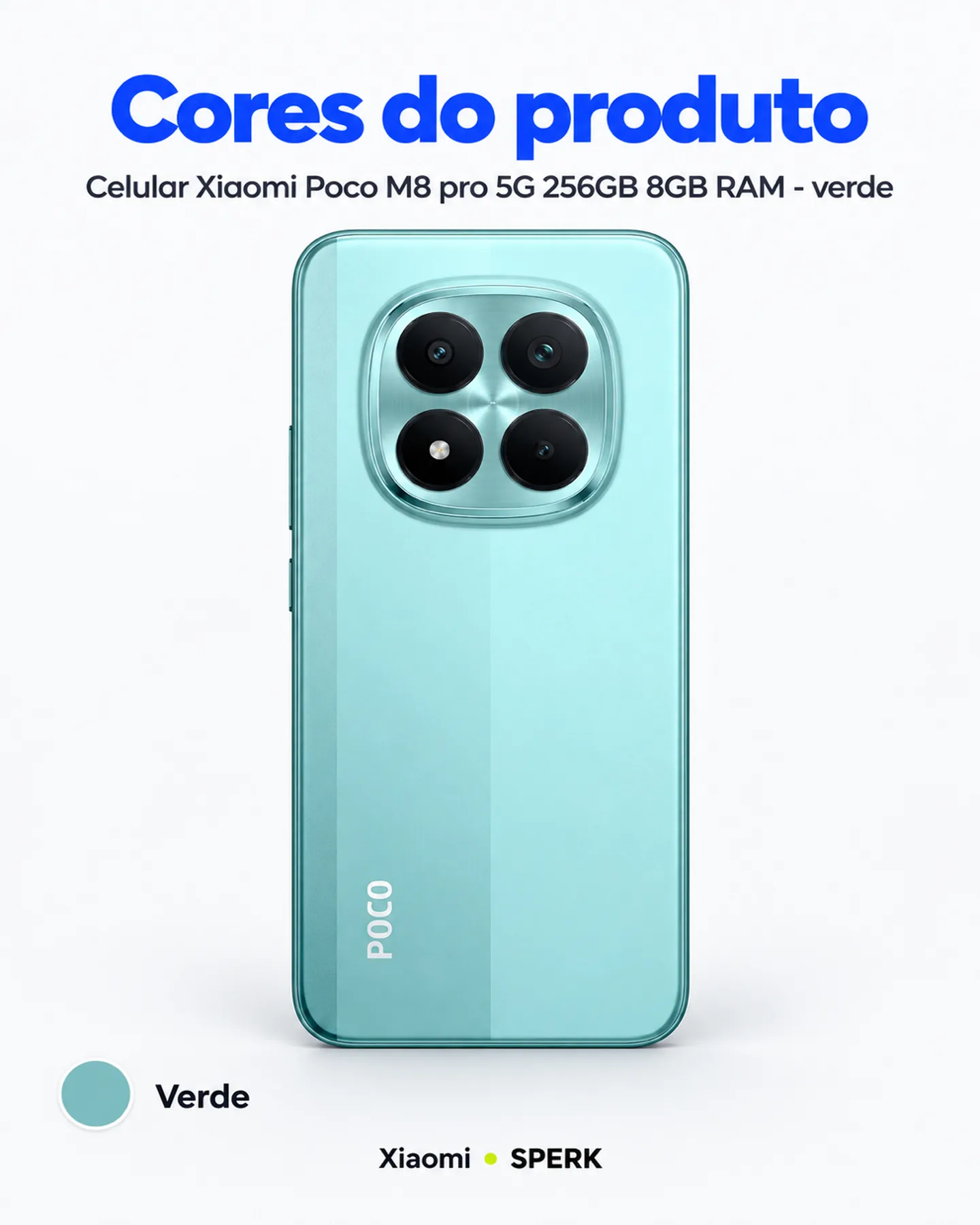 Celular Xiaomi Poco M8 pro 5G 256GB 8GB RAM - verde — painel 5