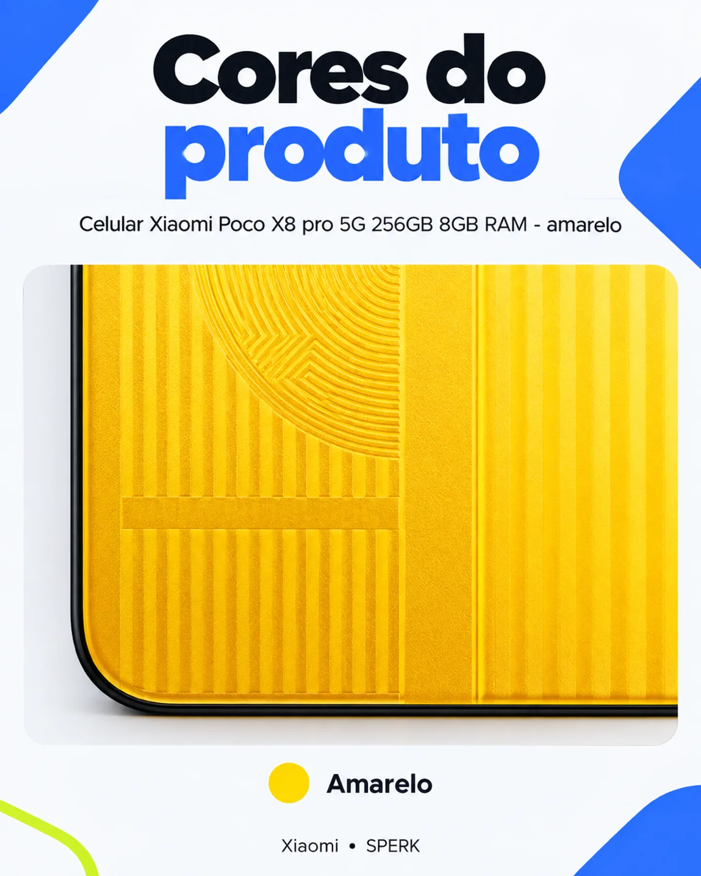 Celular Xiaomi Poco X8 pro 5G 256GB 8GB RAM - amarelo — painel 5