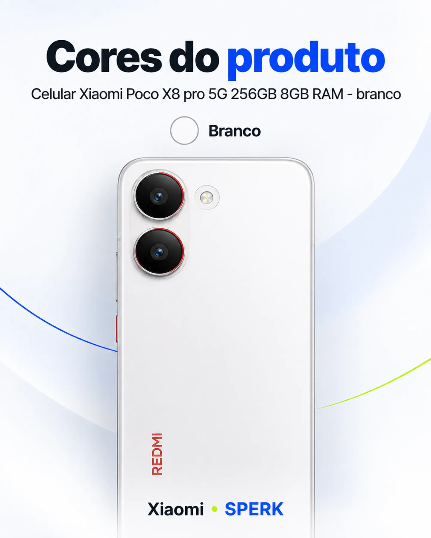 Celular Xiaomi Poco X8 pro 5G 256GB 8GB RAM - branco — painel 5