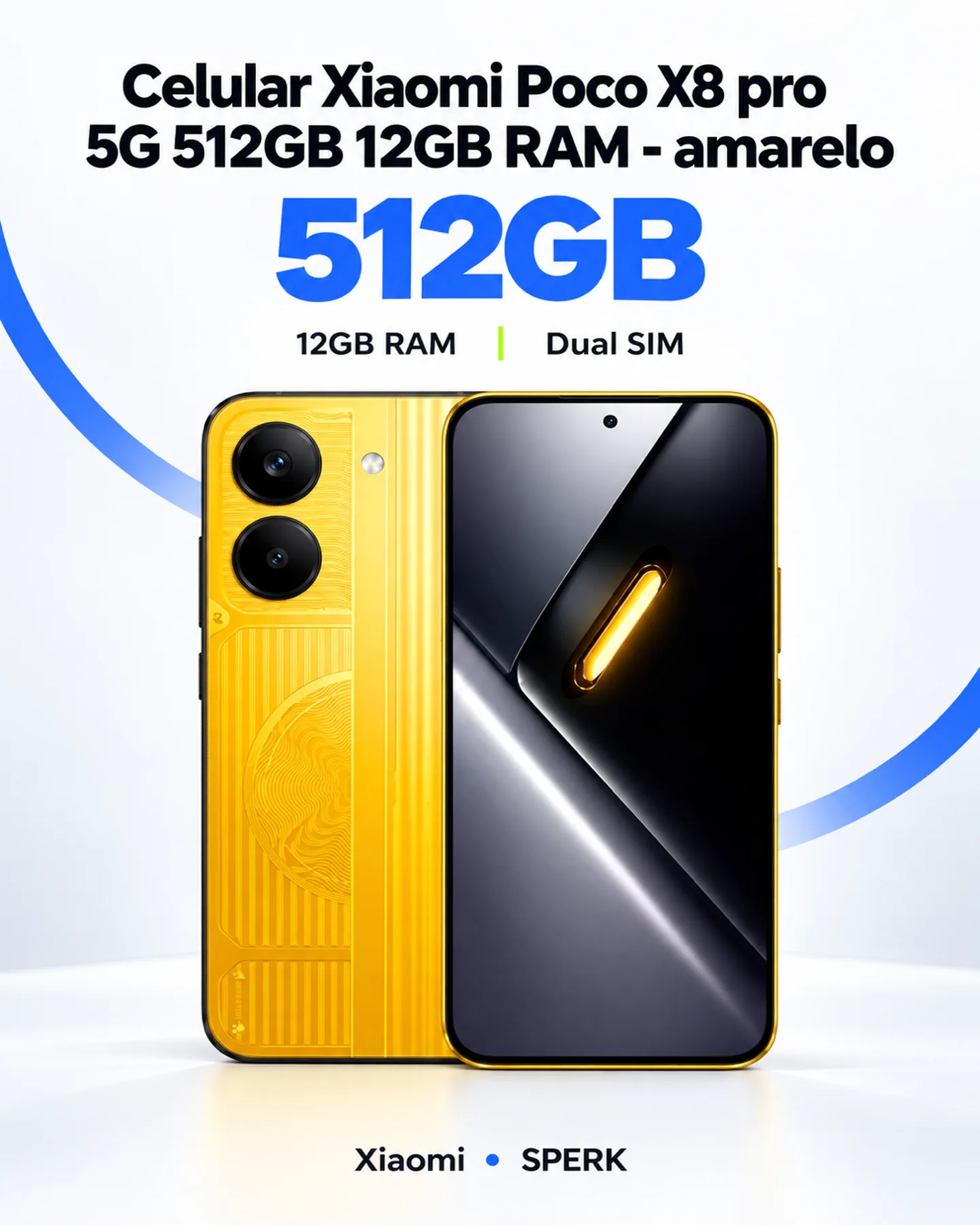 Celular Xiaomi Poco X8 pro 5G 512GB 12GB RAM - amarelo — painel 1