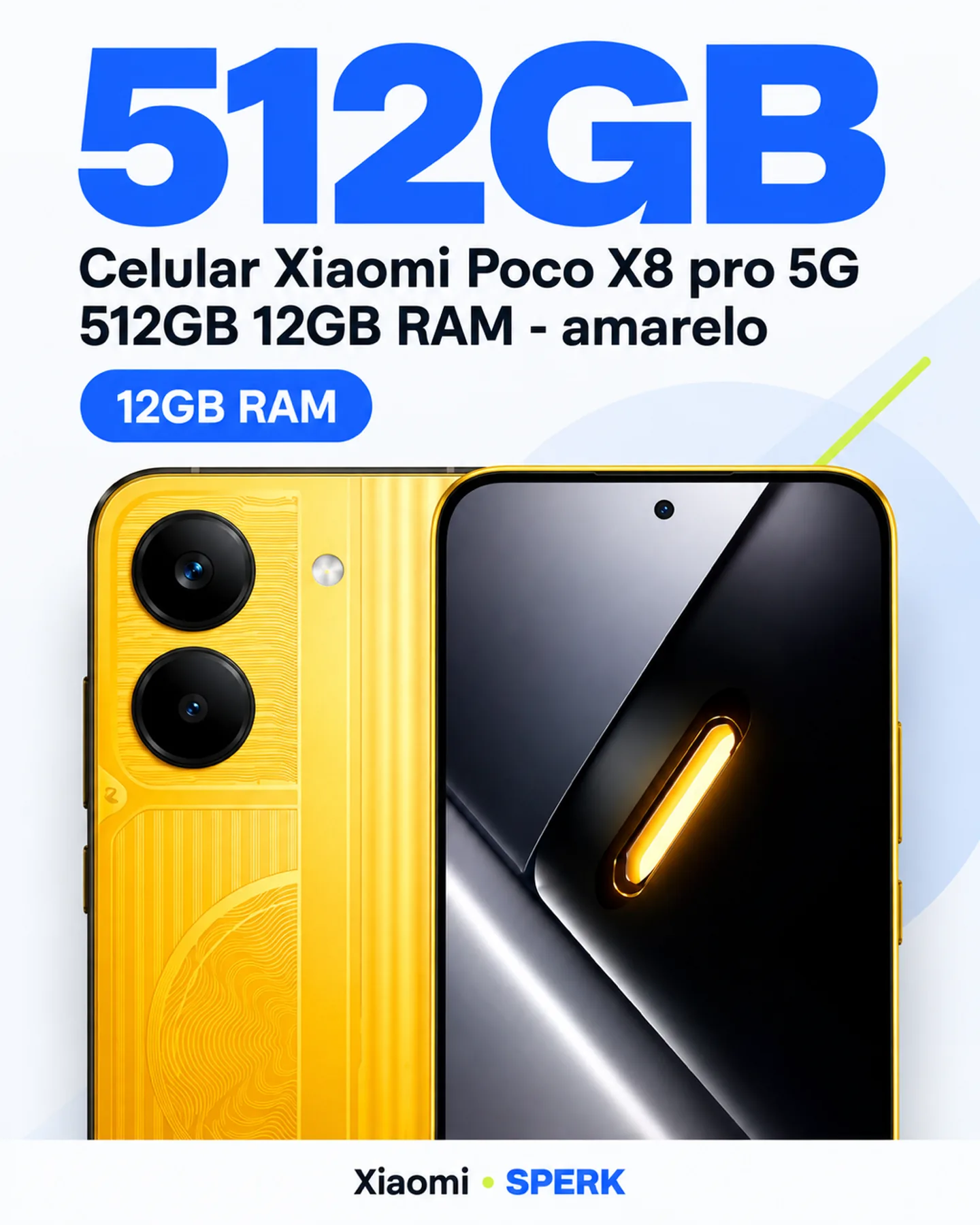 Celular Xiaomi Poco X8 pro 5G 512GB 12GB RAM - amarelo — painel 2