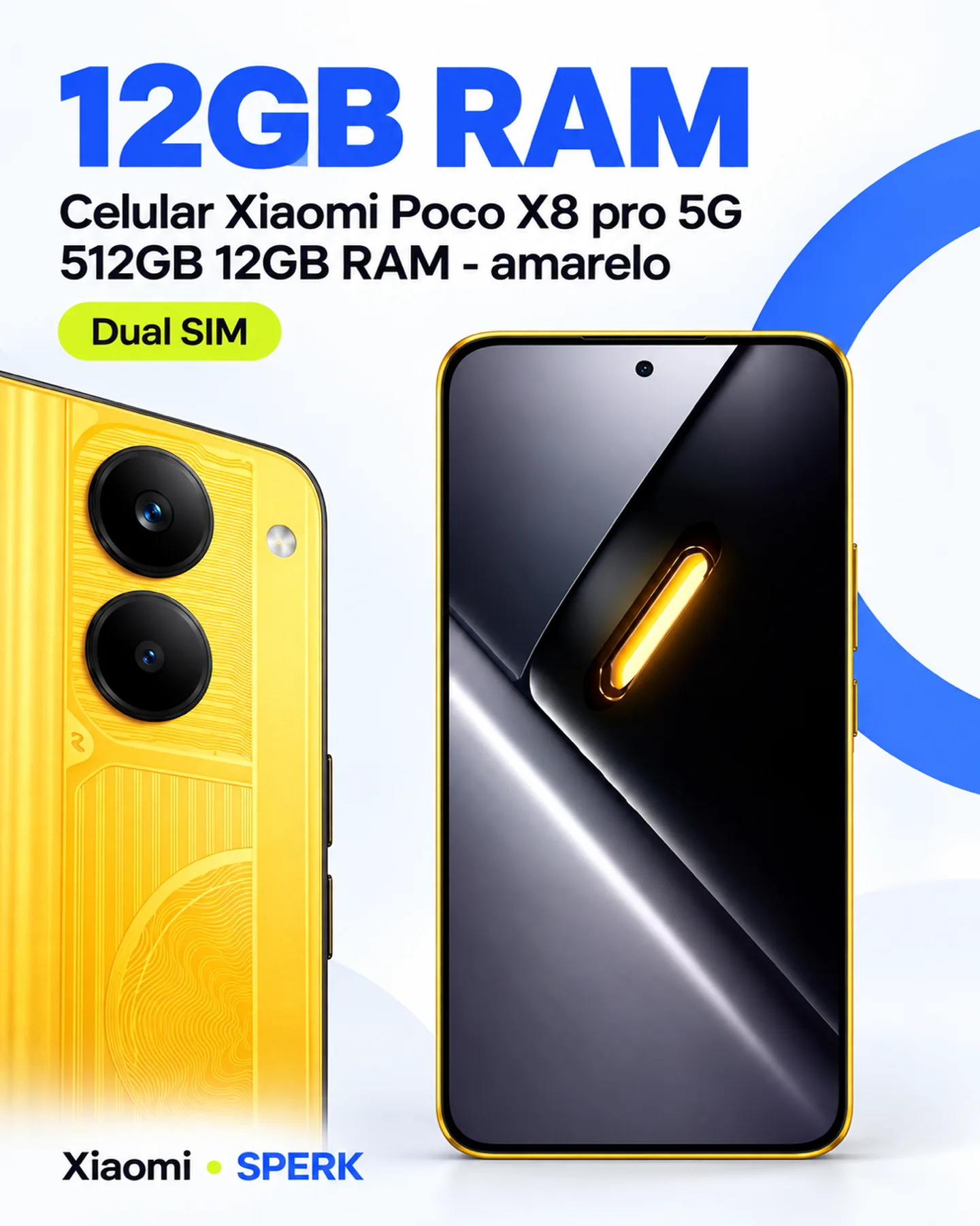 Celular Xiaomi Poco X8 pro 5G 512GB 12GB RAM - amarelo — painel 3