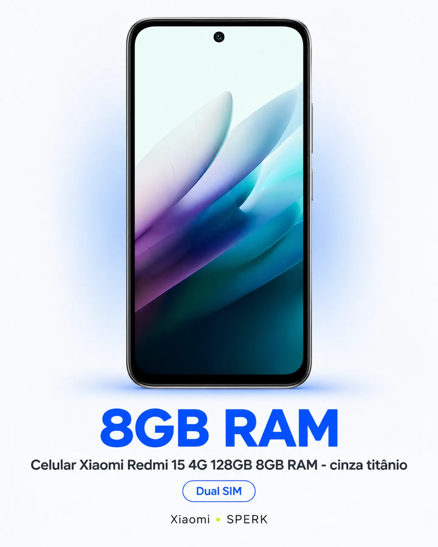 Celular Xiaomi Redmi 15 4G 128GB 8GB RAM - cinza titânio — painel 3
