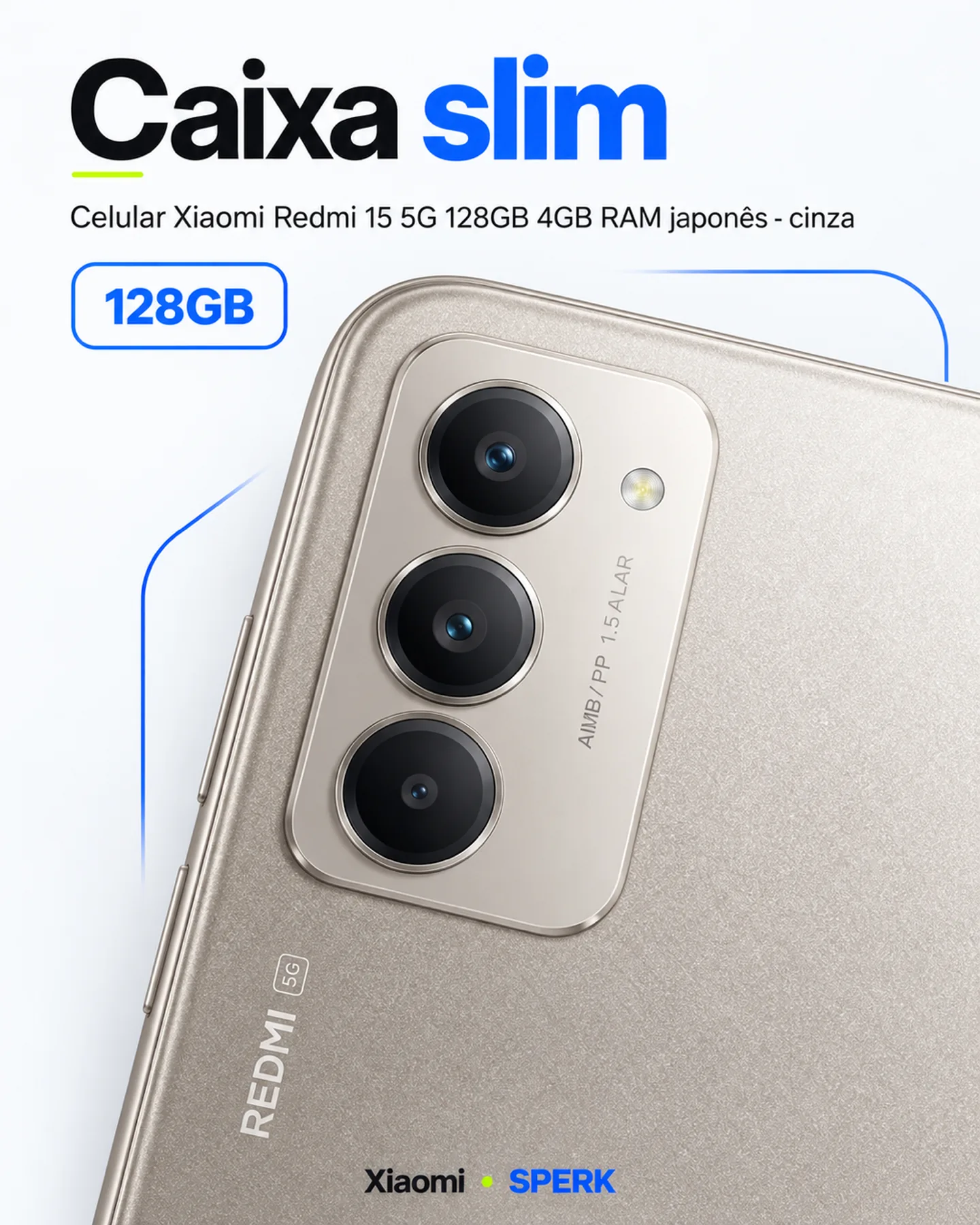Celular Xiaomi Redmi 15 5G 128GB 4GB RAM japonês - cinza — painel 2