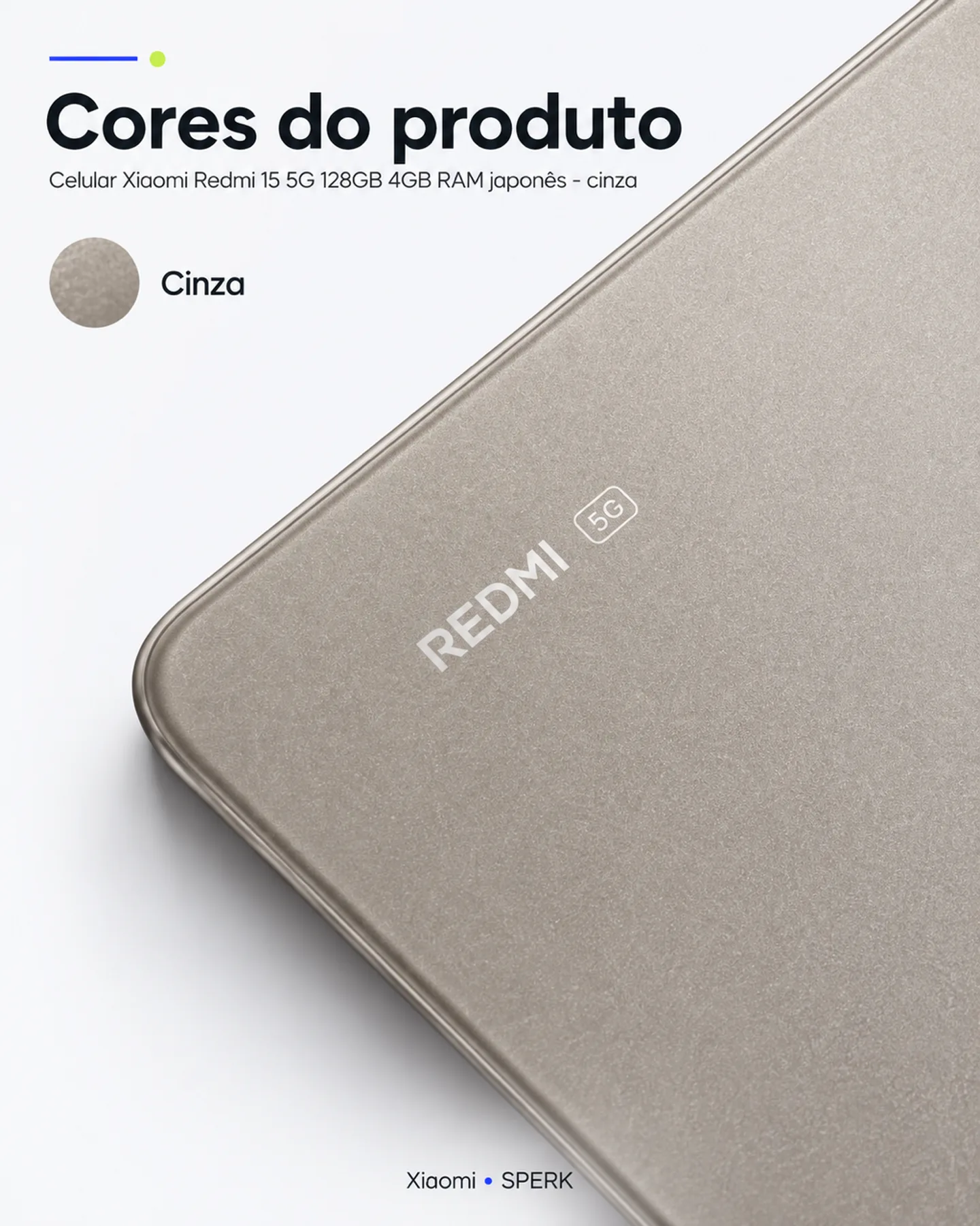 Celular Xiaomi Redmi 15 5G 128GB 4GB RAM japonês - cinza — painel 5