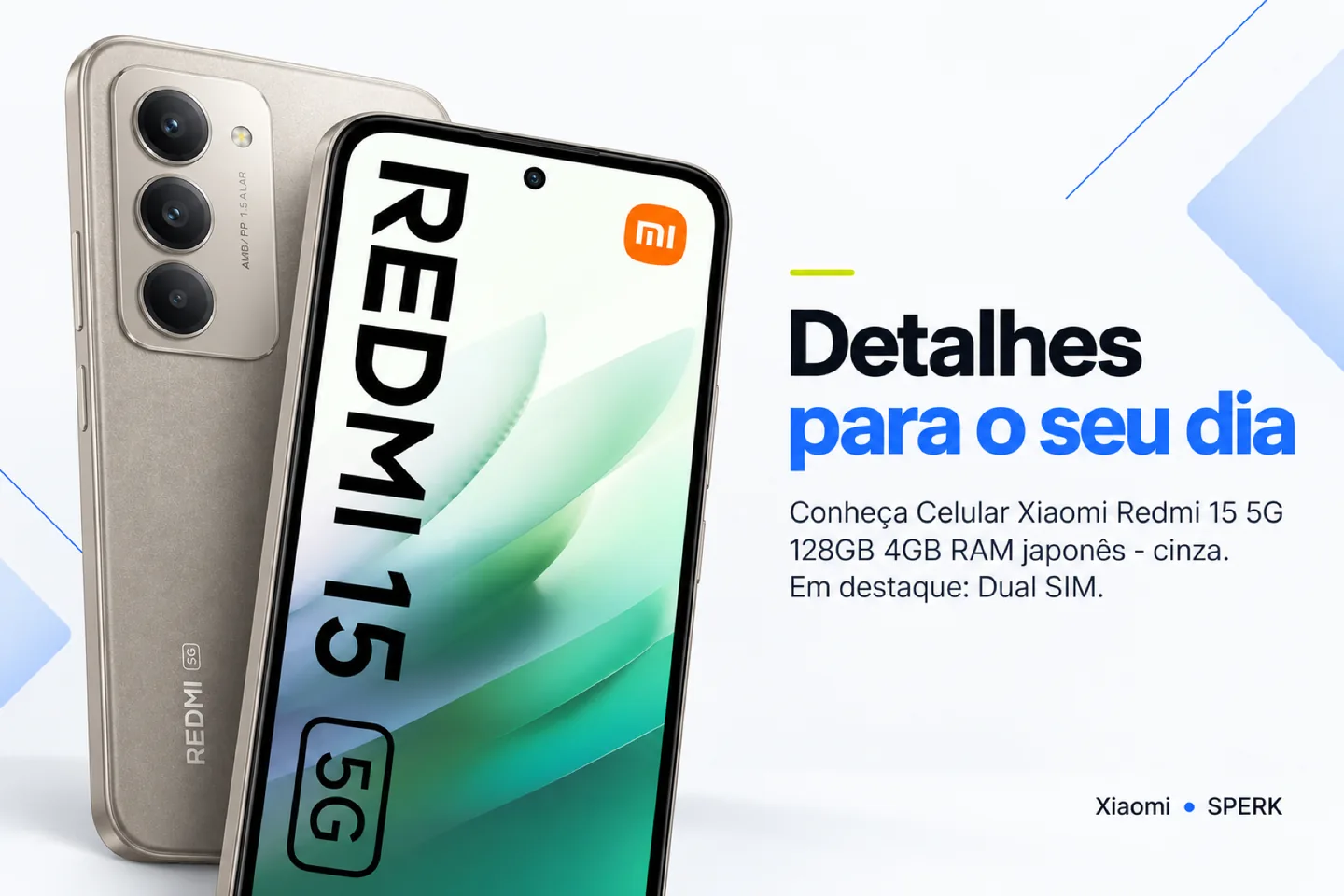 Celular Xiaomi Redmi 15 5G 128GB 4GB RAM japonês - cinza — diferencial uso