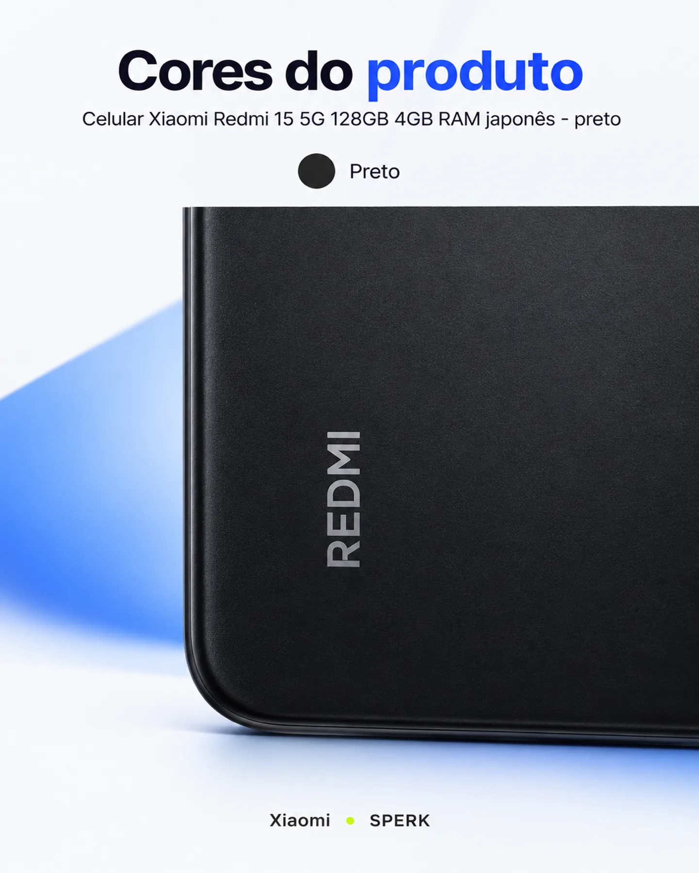 Celular Xiaomi Redmi 15 5G 128GB 4GB RAM japonês - preto — painel 5