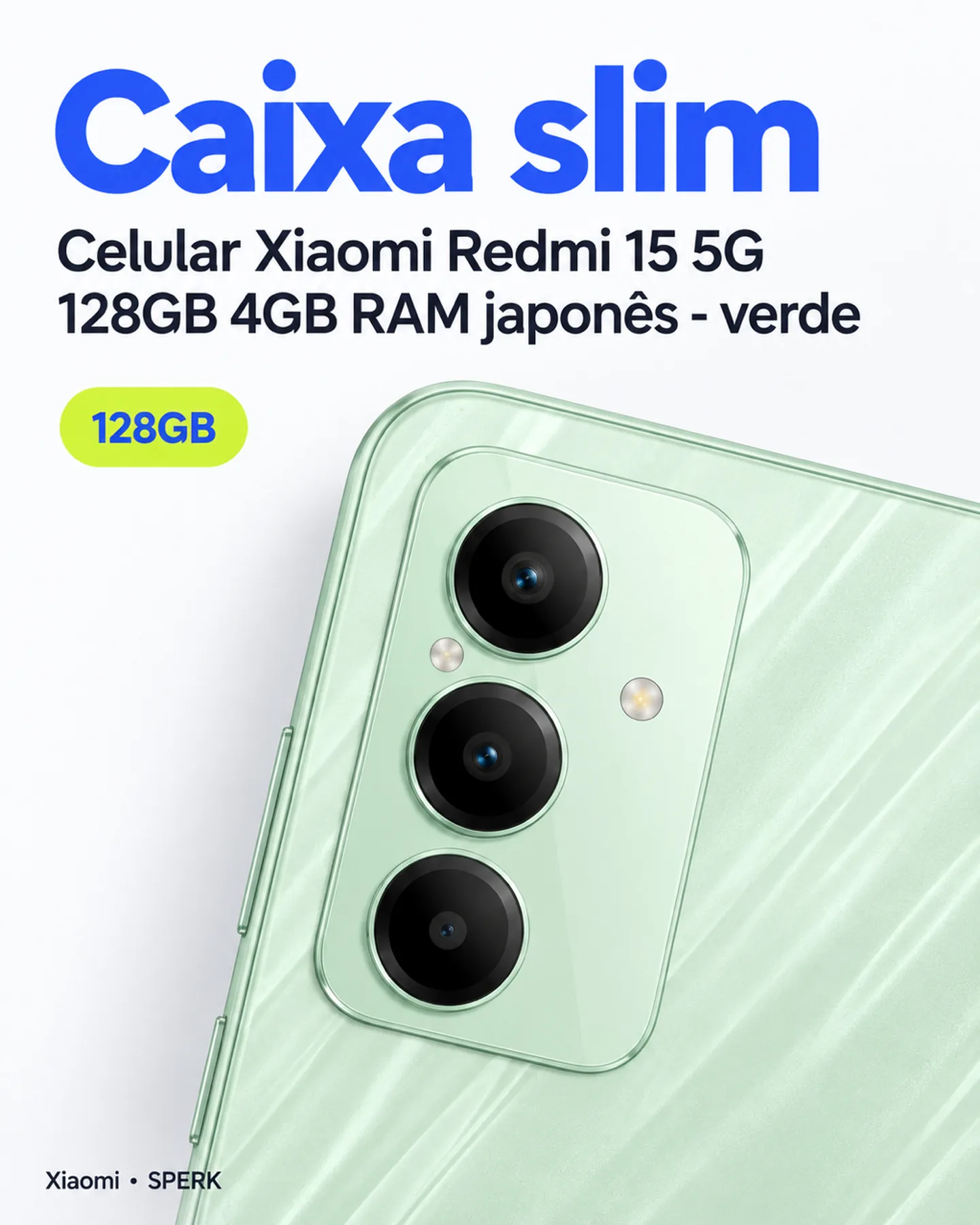 Celular Xiaomi Redmi 15 5G 128GB 4GB RAM japonês - verde — painel 2