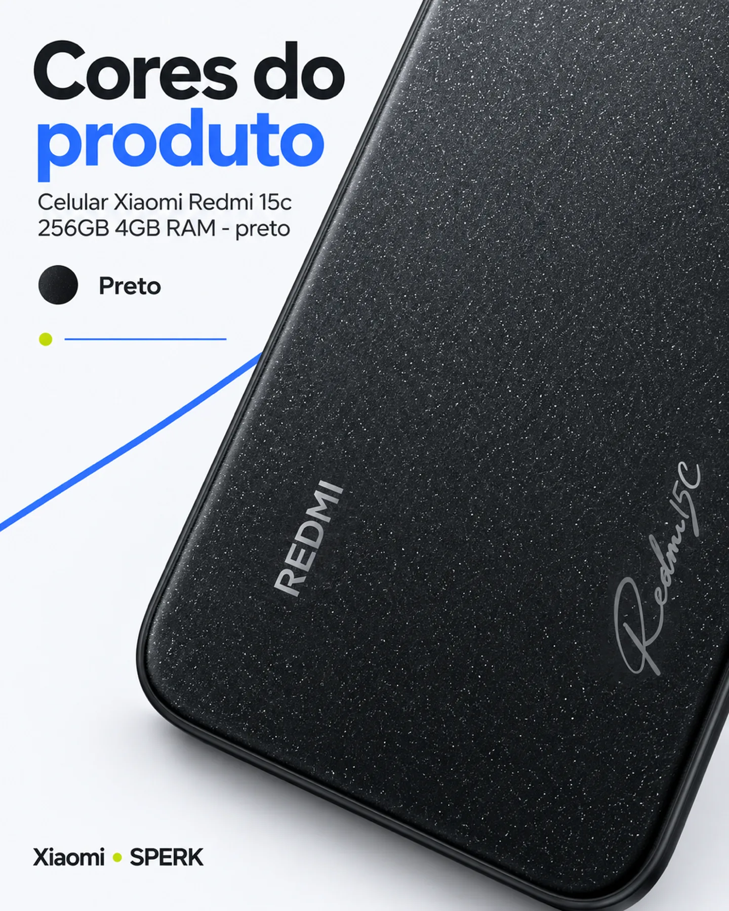 Celular Xiaomi Redmi 15c 256GB 4GB RAM - preto — painel 5