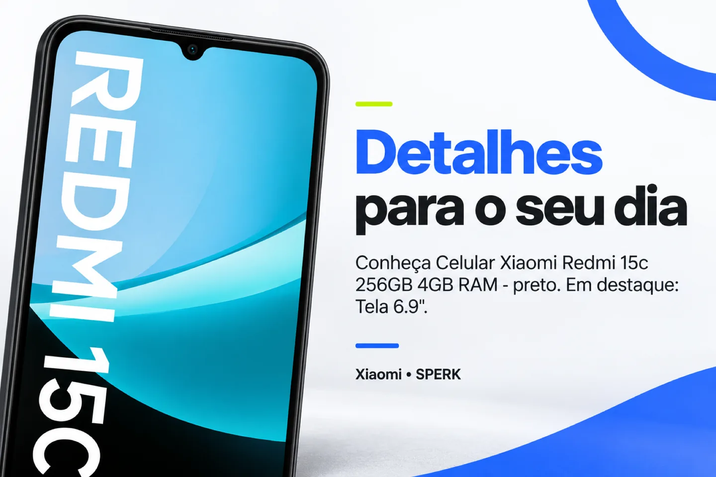 Celular Xiaomi Redmi 15c 256GB 4GB RAM - preto — diferencial uso