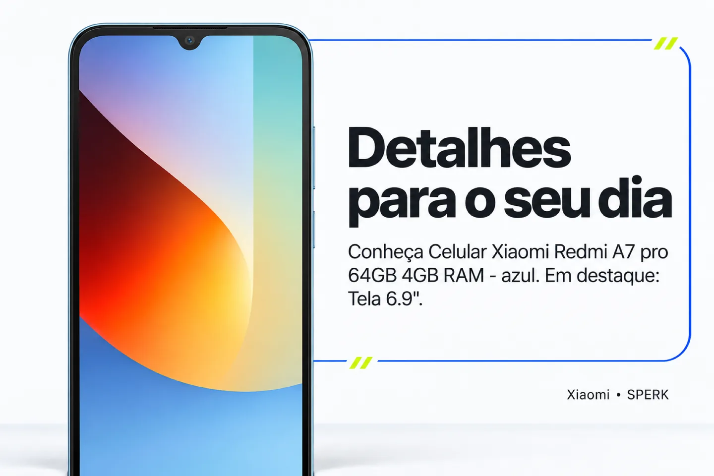 Celular Xiaomi Redmi A7 pro 64GB 4GB RAM - azul — diferencial uso