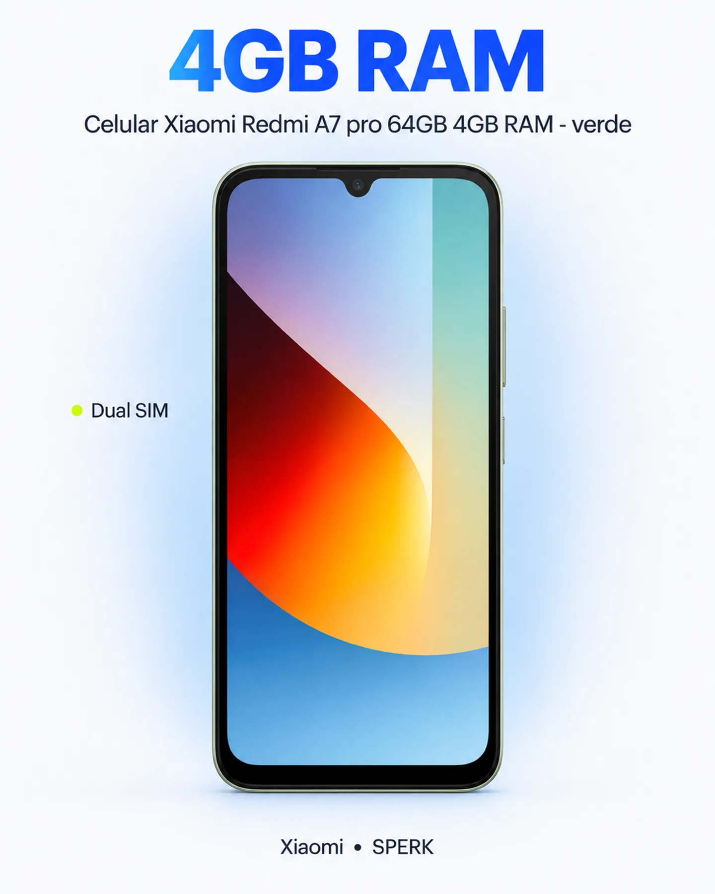 Celular Xiaomi Redmi A7 pro 64GB 4GB RAM - verde — painel 3