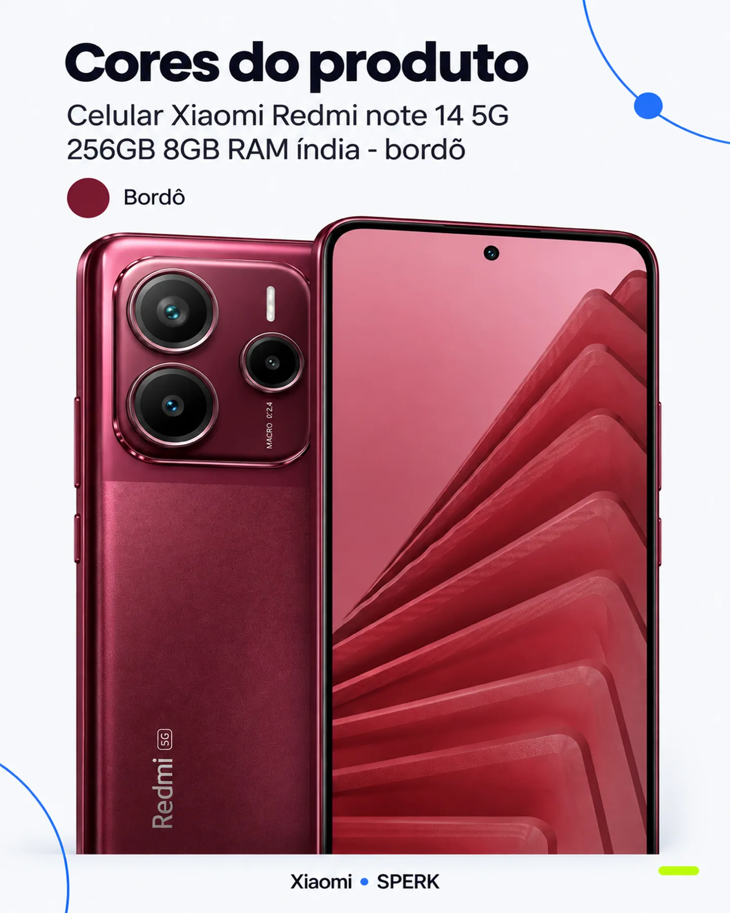 Celular Xiaomi Redmi note 14 5G 256GB 8GB RAM índia - bordô — painel 5