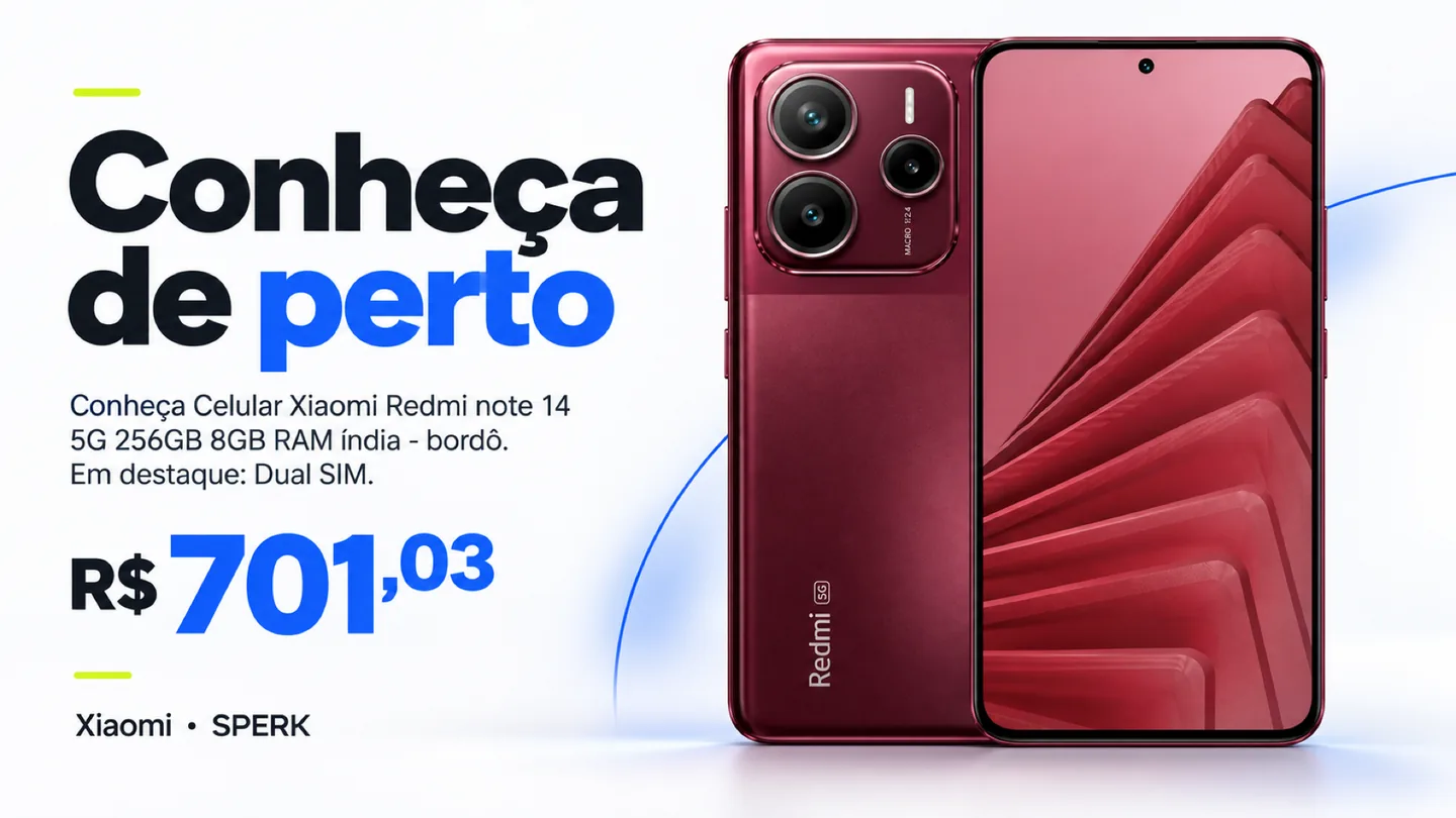 Celular Xiaomi Redmi note 14 5G 256GB 8GB RAM índia - bordô — heroi descricao