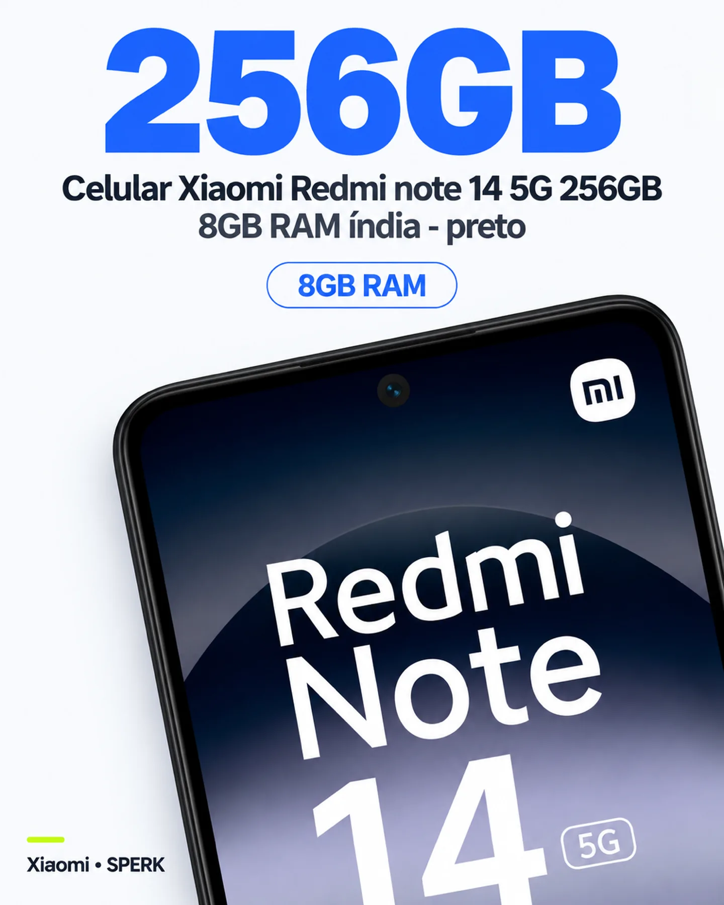 Celular Xiaomi Redmi note 14 5G 256GB 8GB RAM índia - preto — painel 2