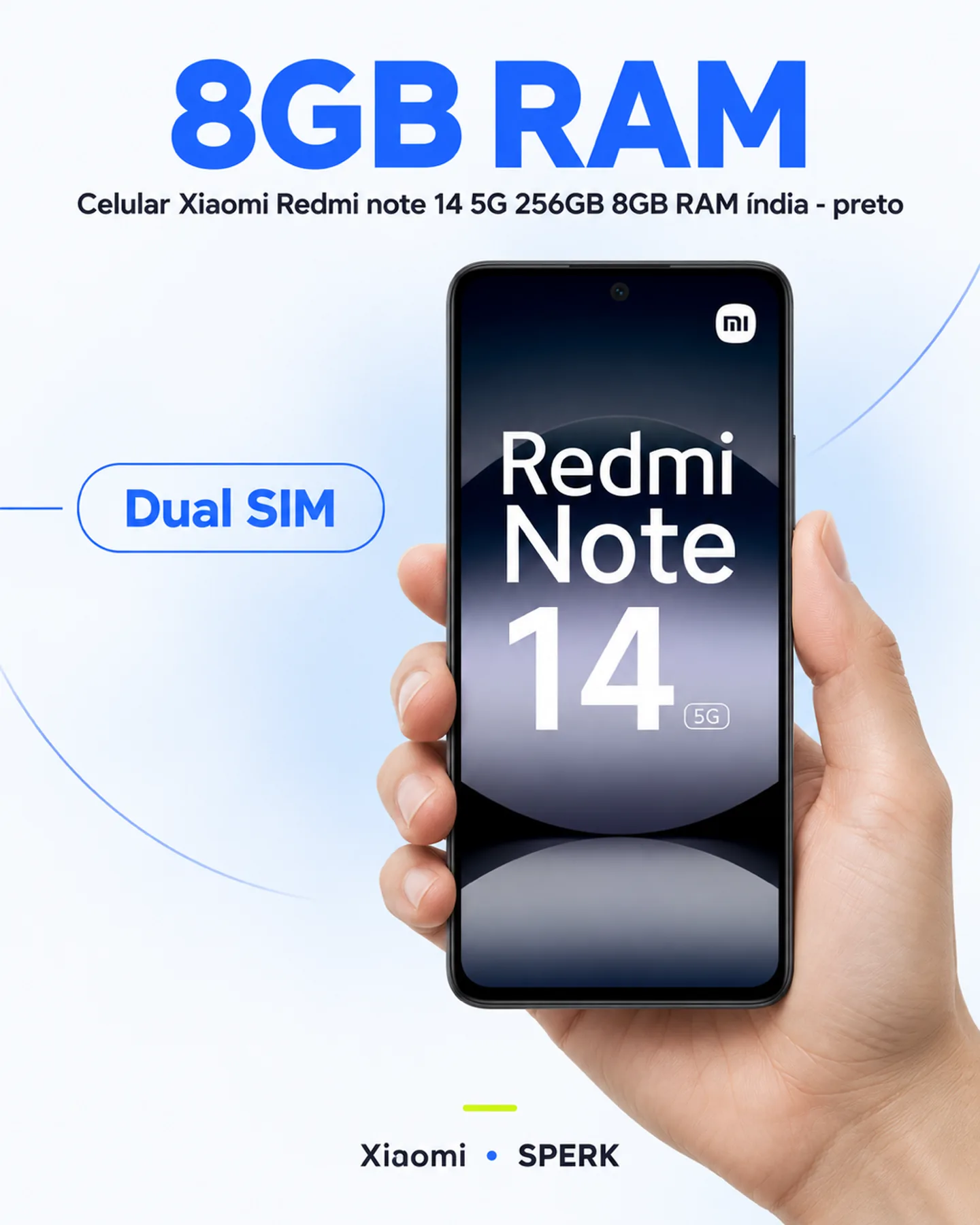 Celular Xiaomi Redmi note 14 5G 256GB 8GB RAM índia - preto — painel 3