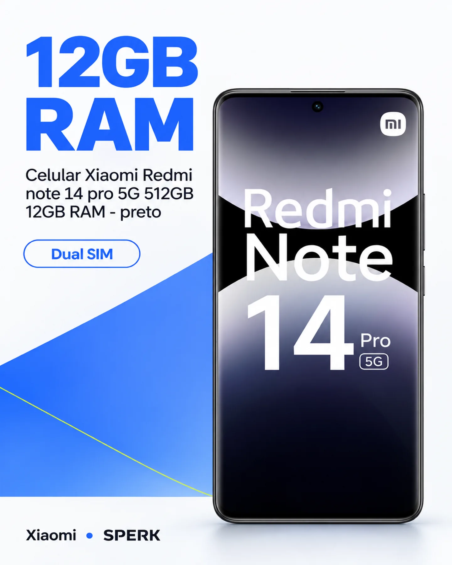 Celular Xiaomi Redmi note 14 pro 5G 512GB 12GB RAM - preto — painel 3