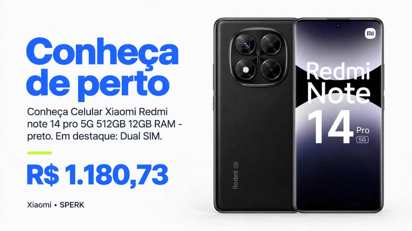 Celular Xiaomi Redmi note 14 pro 5G 512GB 12GB RAM - preto — heroi descricao