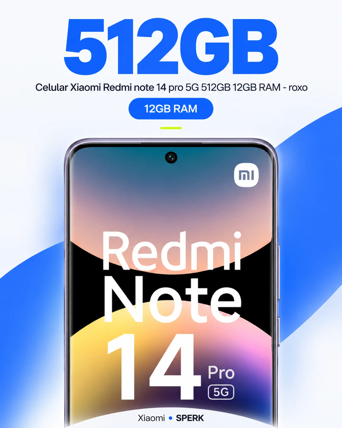 Celular Xiaomi Redmi note 14 pro 5G 512GB 12GB RAM - roxo — painel 2