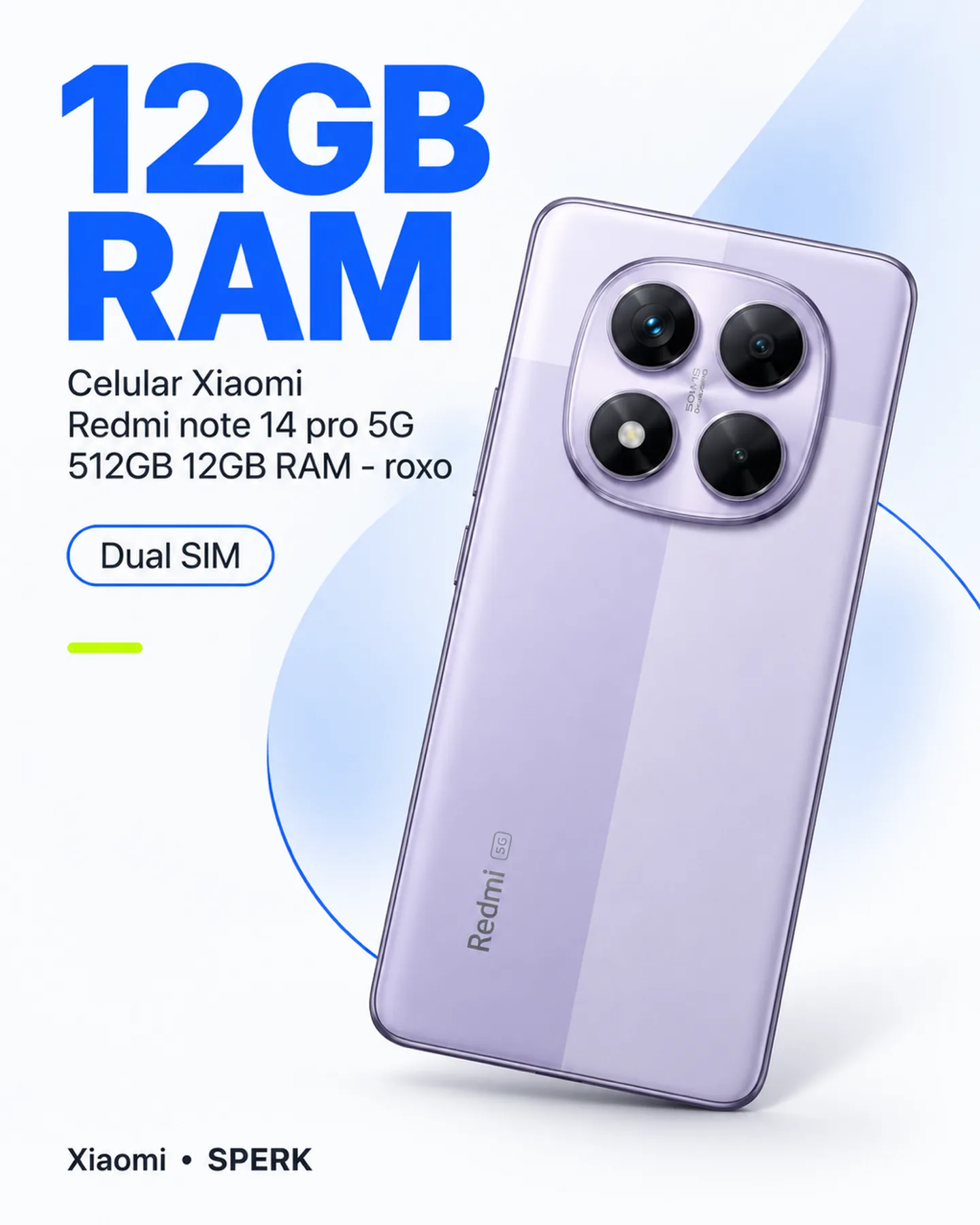 Celular Xiaomi Redmi note 14 pro 5G 512GB 12GB RAM - roxo — painel 3