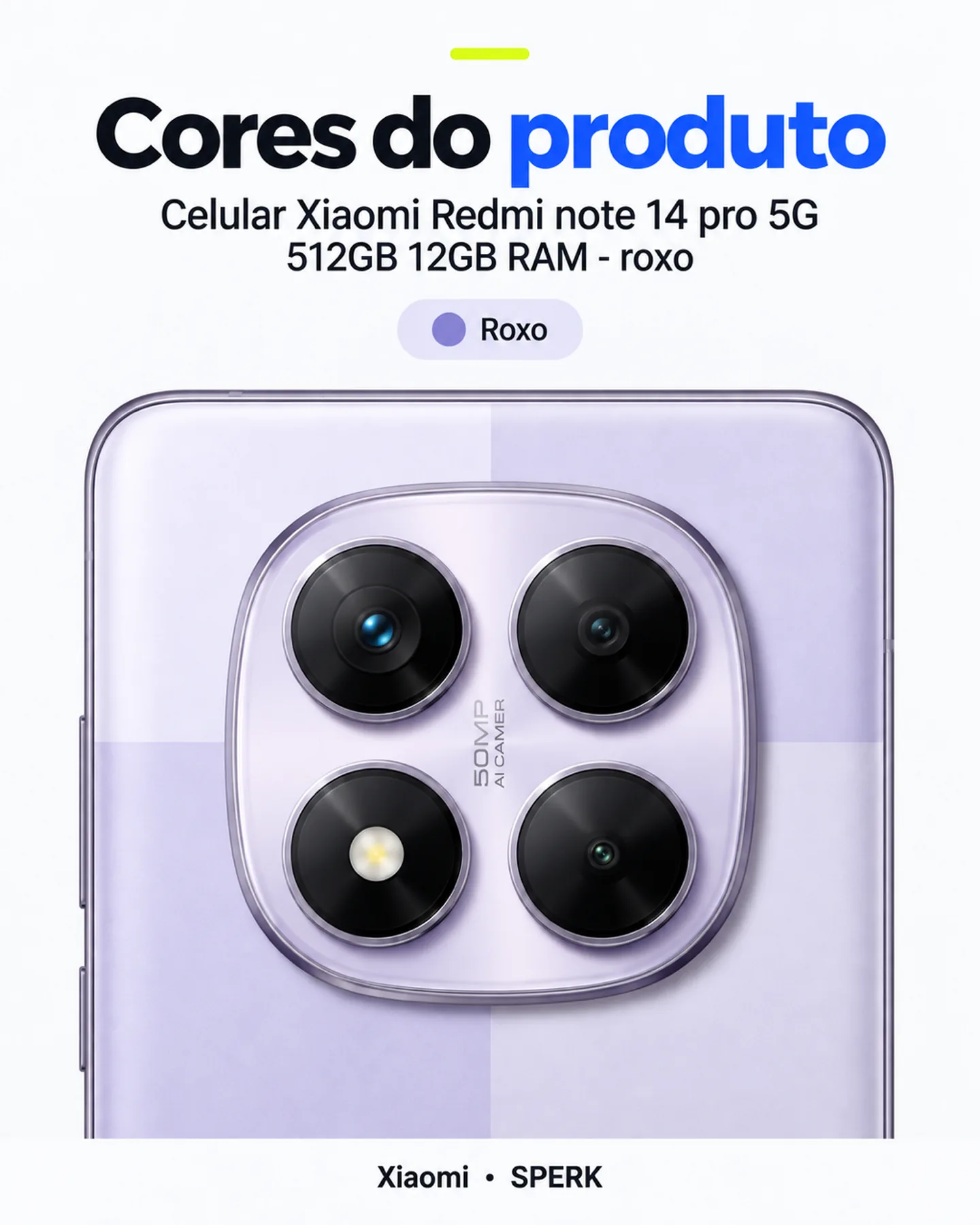Celular Xiaomi Redmi note 14 pro 5G 512GB 12GB RAM - roxo — painel 5