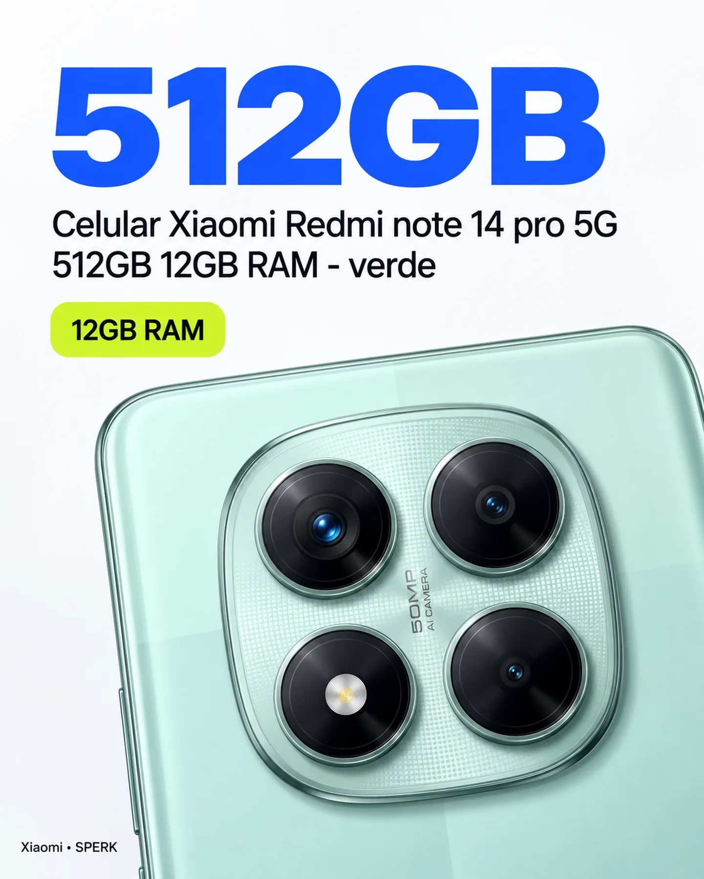 Celular Xiaomi Redmi note 14 pro 5G 512GB 12GB RAM - verde — painel 2