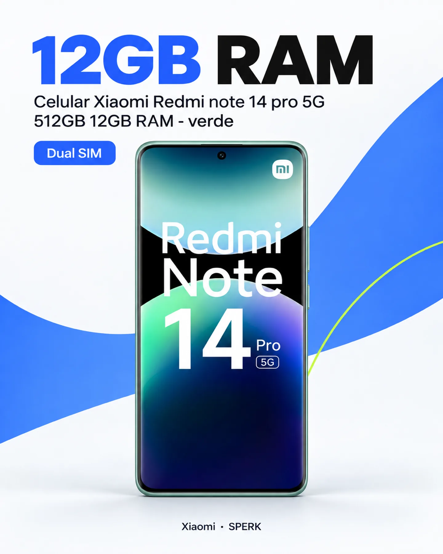 Celular Xiaomi Redmi note 14 pro 5G 512GB 12GB RAM - verde — painel 3