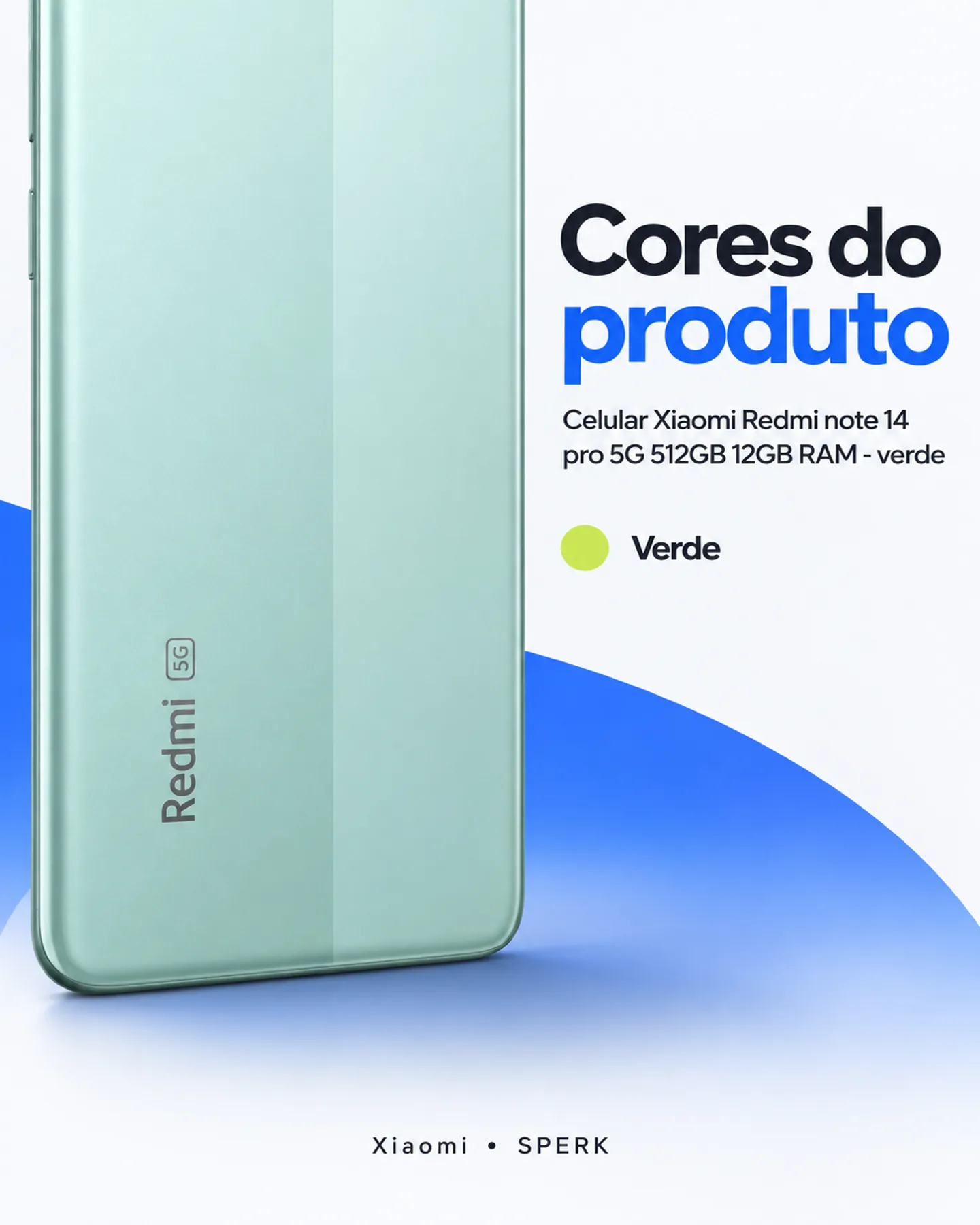 Celular Xiaomi Redmi note 14 pro 5G 512GB 12GB RAM - verde — painel 5