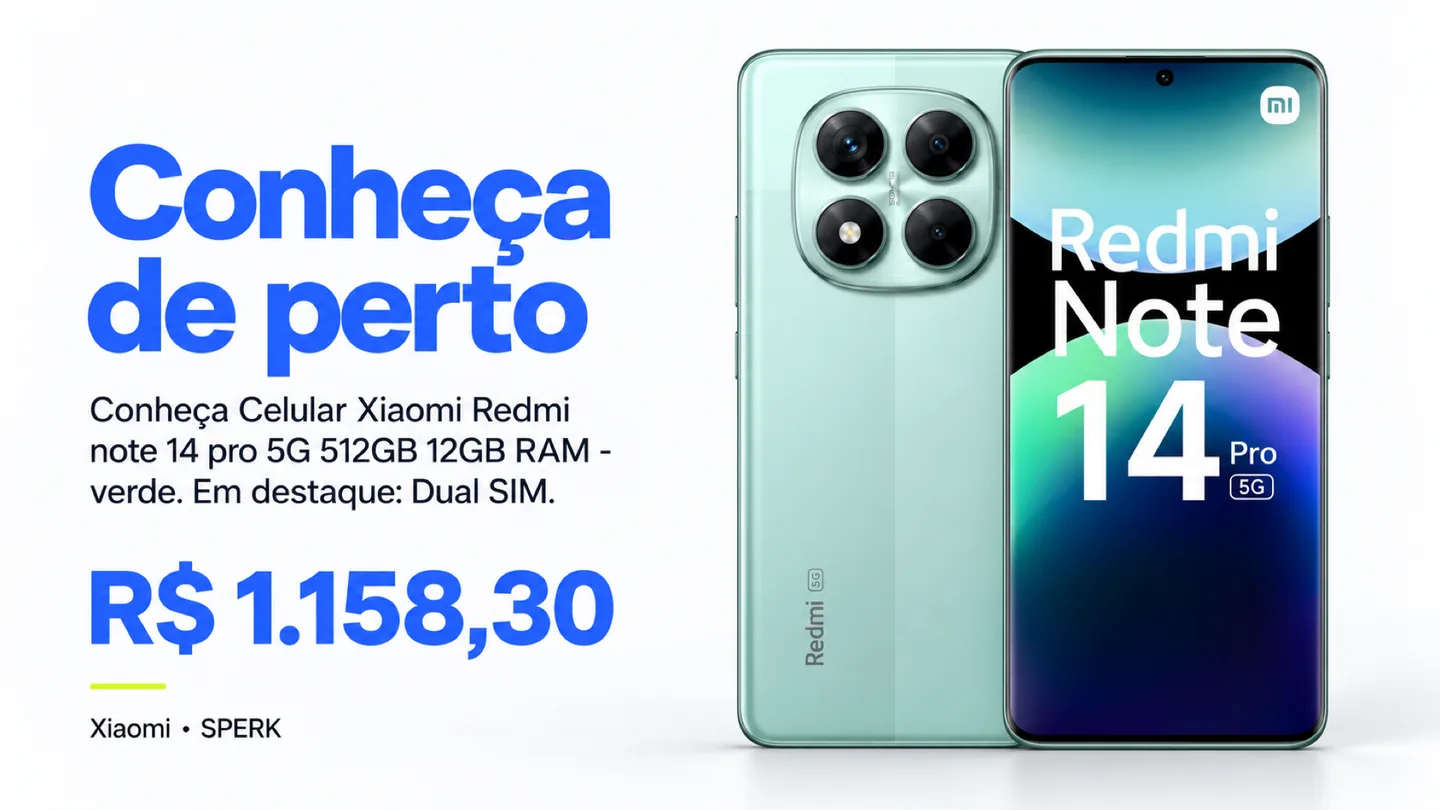 Celular Xiaomi Redmi note 14 pro 5G 512GB 12GB RAM - verde — heroi descricao