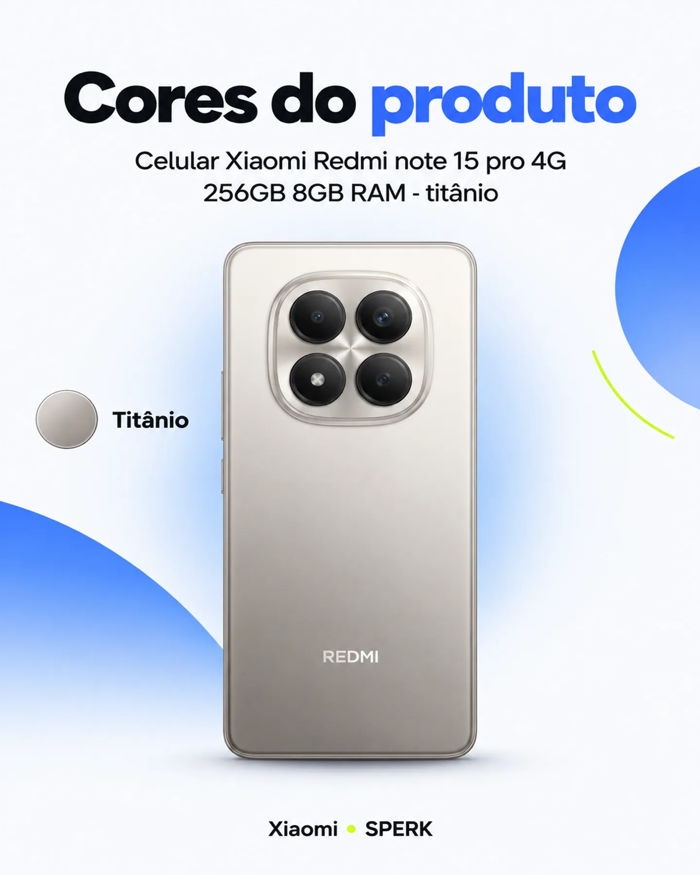 Celular Xiaomi Redmi note 15 pro 4G 256GB 8GB RAM - titânio — painel 5