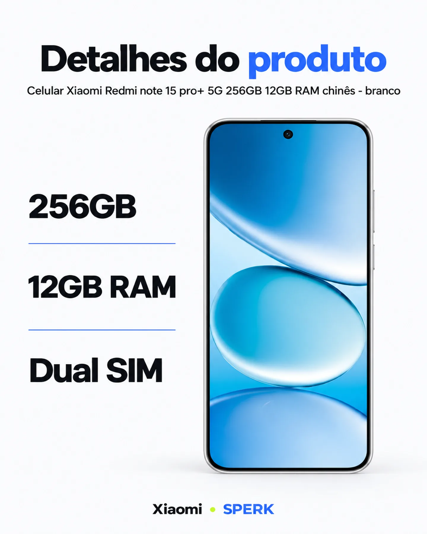 Celular Xiaomi Redmi note 15 pro+ 5G 256GB 12GB RAM chinês - branco — painel 4