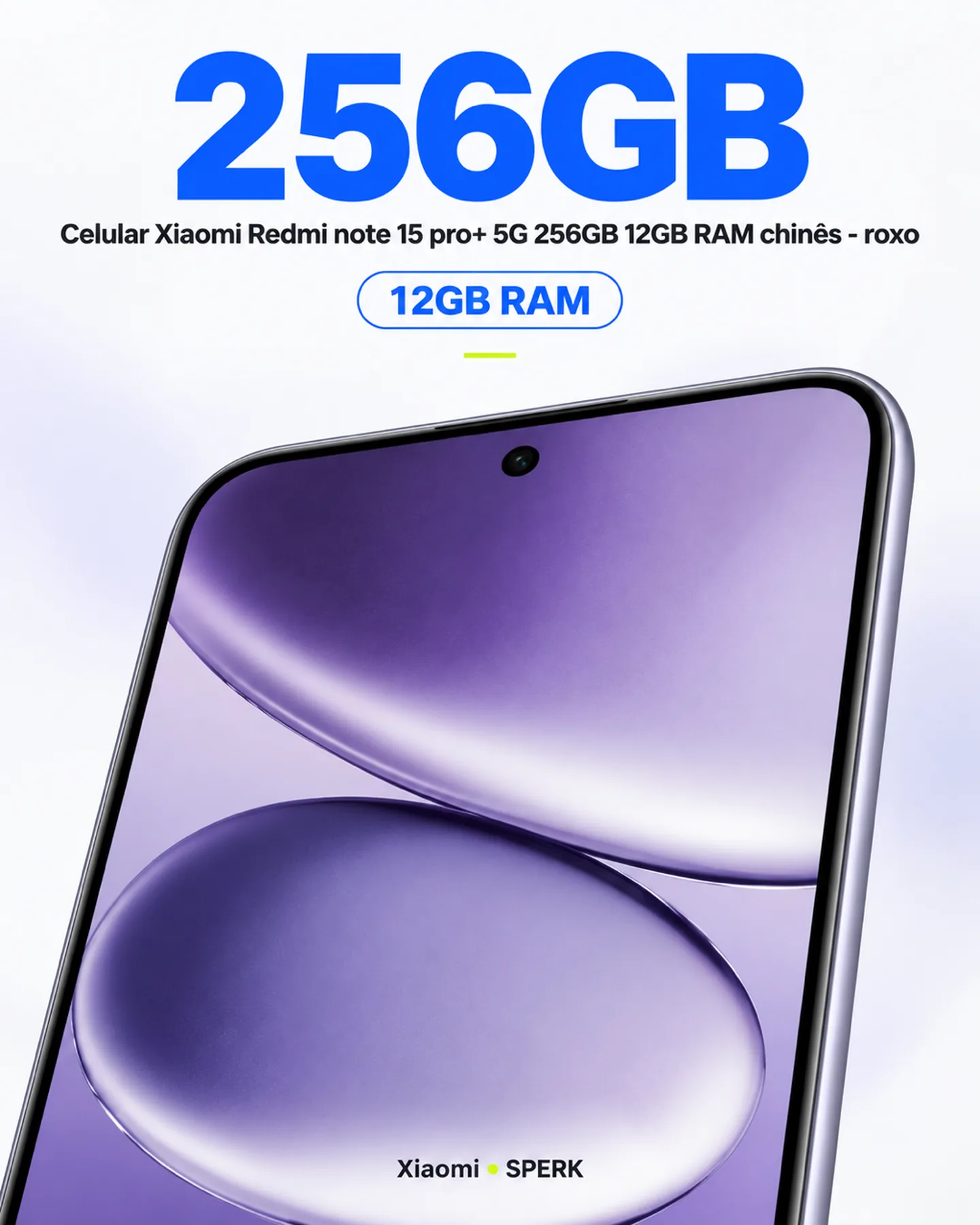 Celular Xiaomi Redmi note 15 pro+ 5G 256GB 12GB RAM chinês - roxo — painel 2