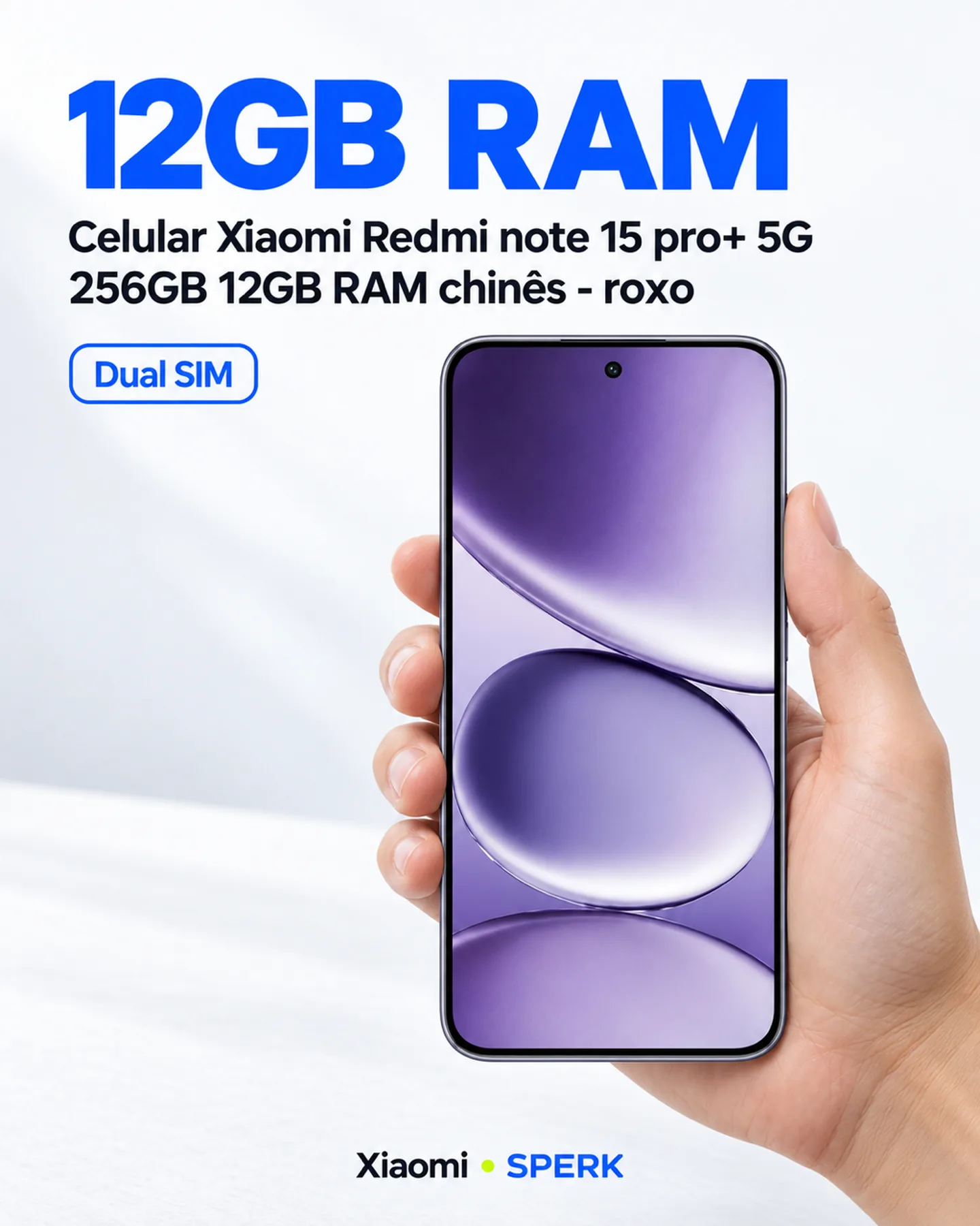 Celular Xiaomi Redmi note 15 pro+ 5G 256GB 12GB RAM chinês - roxo — painel 3