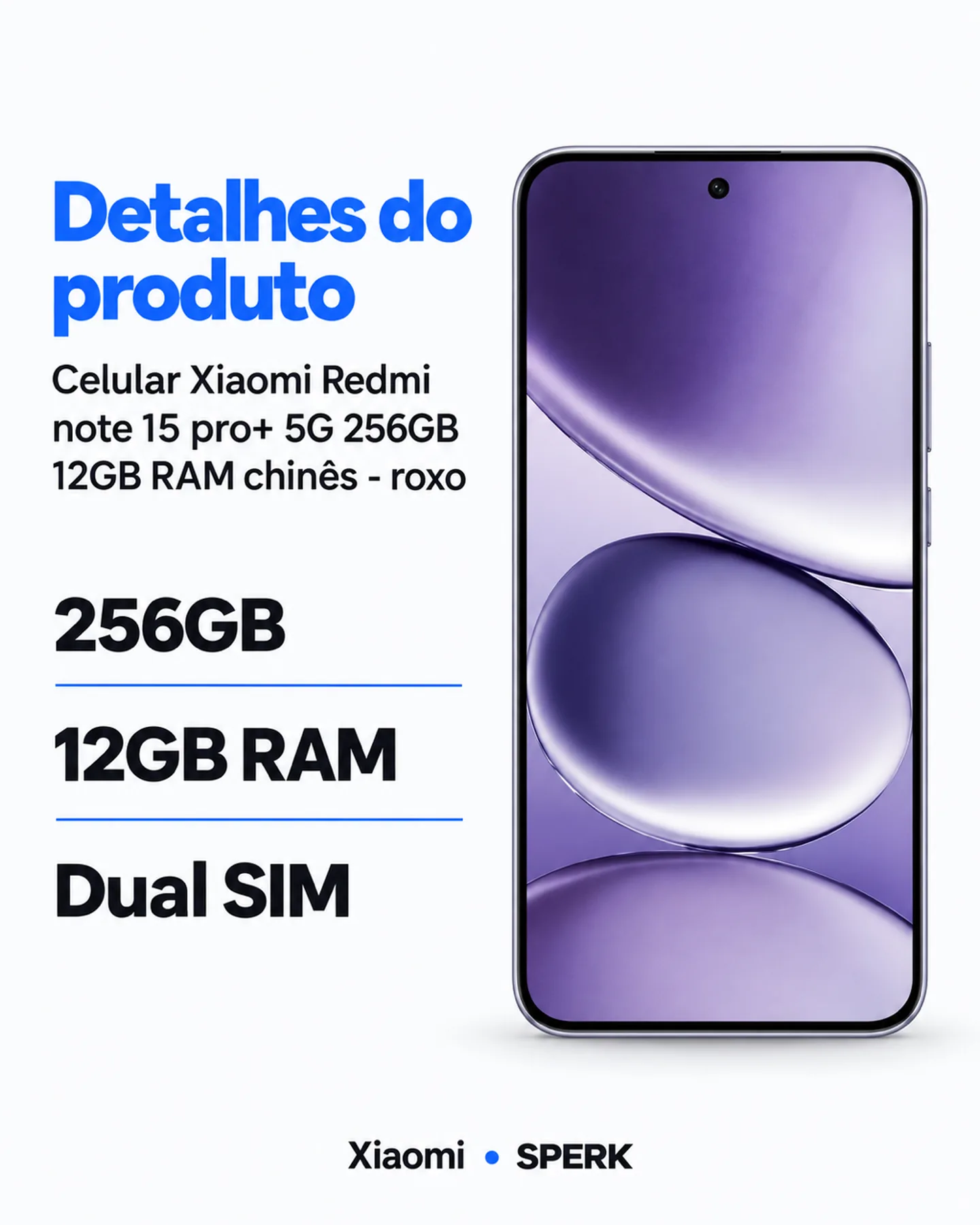 Celular Xiaomi Redmi note 15 pro+ 5G 256GB 12GB RAM chinês - roxo — painel 4
