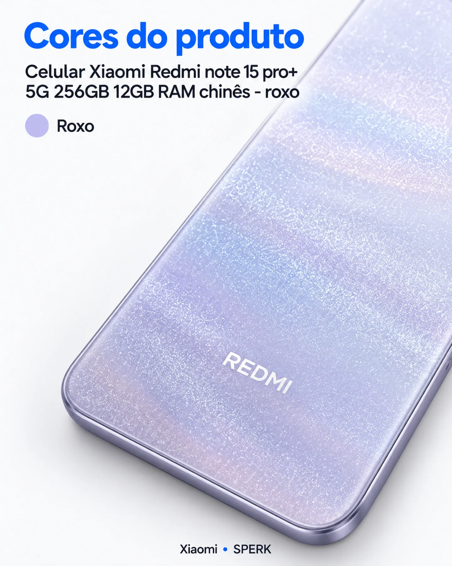 Celular Xiaomi Redmi note 15 pro+ 5G 256GB 12GB RAM chinês - roxo — painel 5