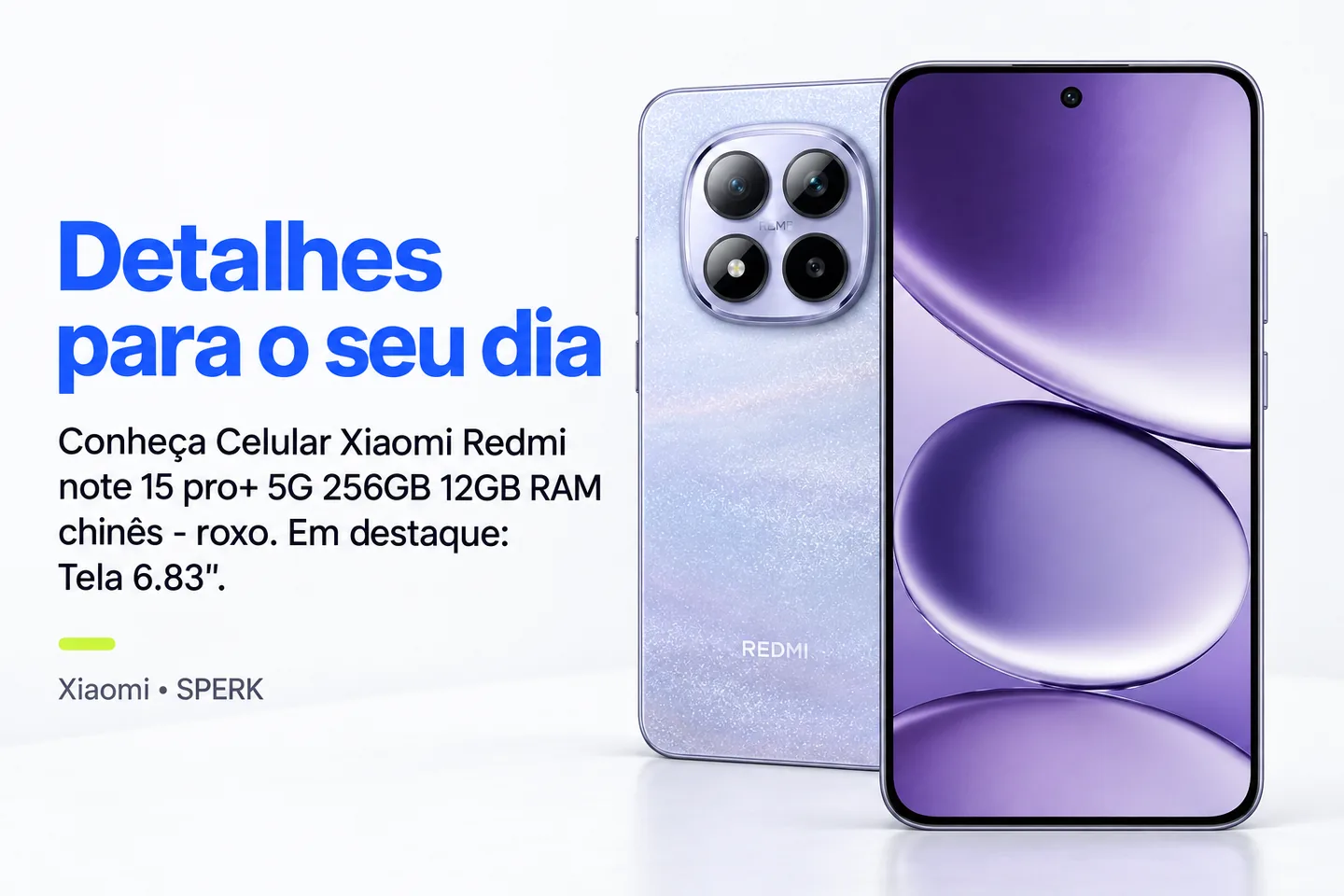 Celular Xiaomi Redmi note 15 pro+ 5G 256GB 12GB RAM chinês - roxo — diferencial uso