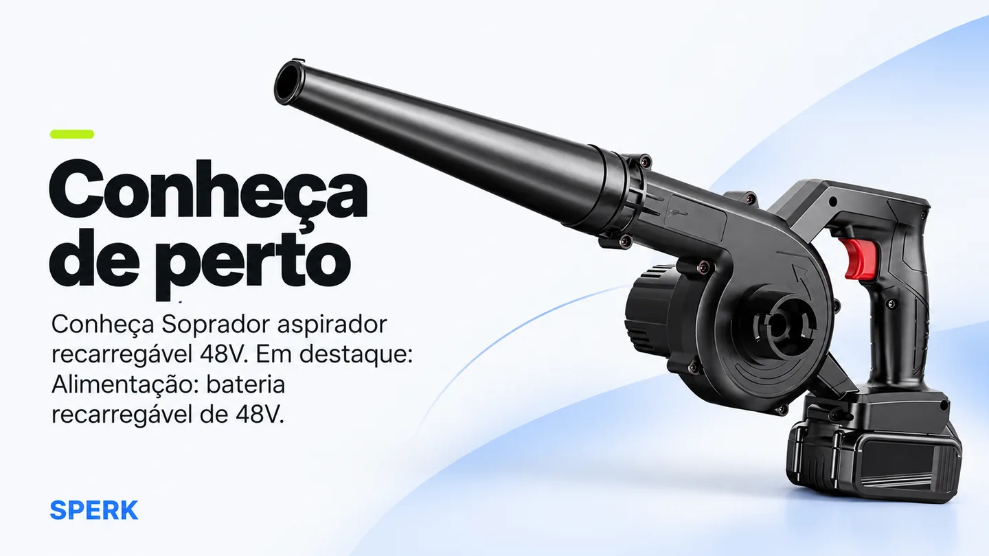 Soprador aspirador recarregável 48V — heroi descricao