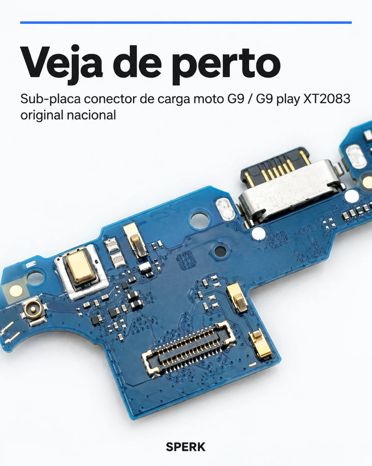 Sub-placa conector de carga moto G9 / G9 play XT2083 original nacional — painel 3
