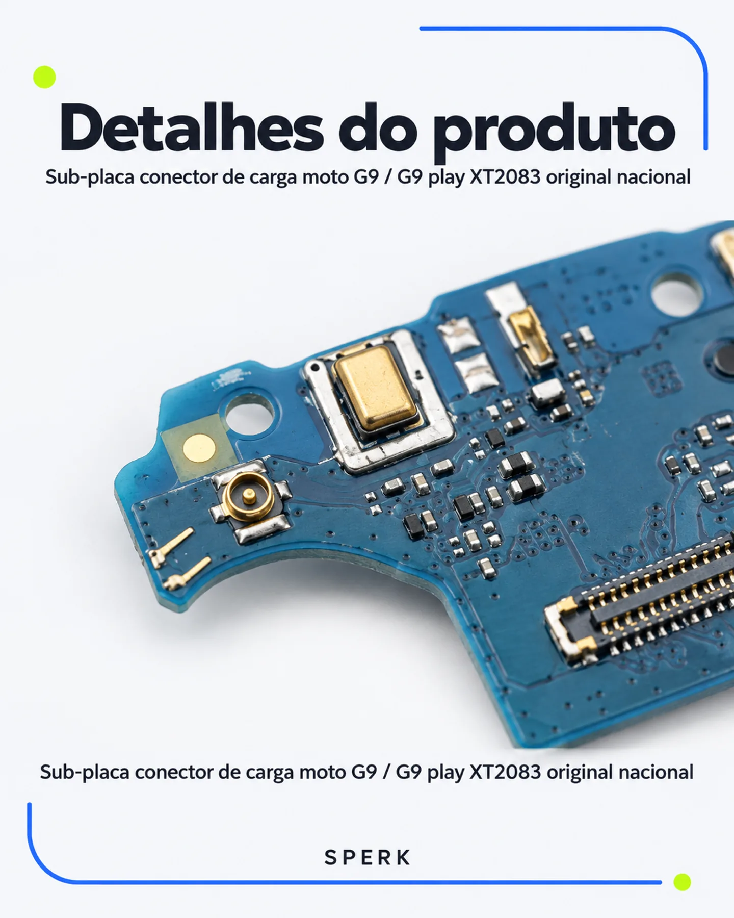Sub-placa conector de carga moto G9 / G9 play XT2083 original nacional — painel 5