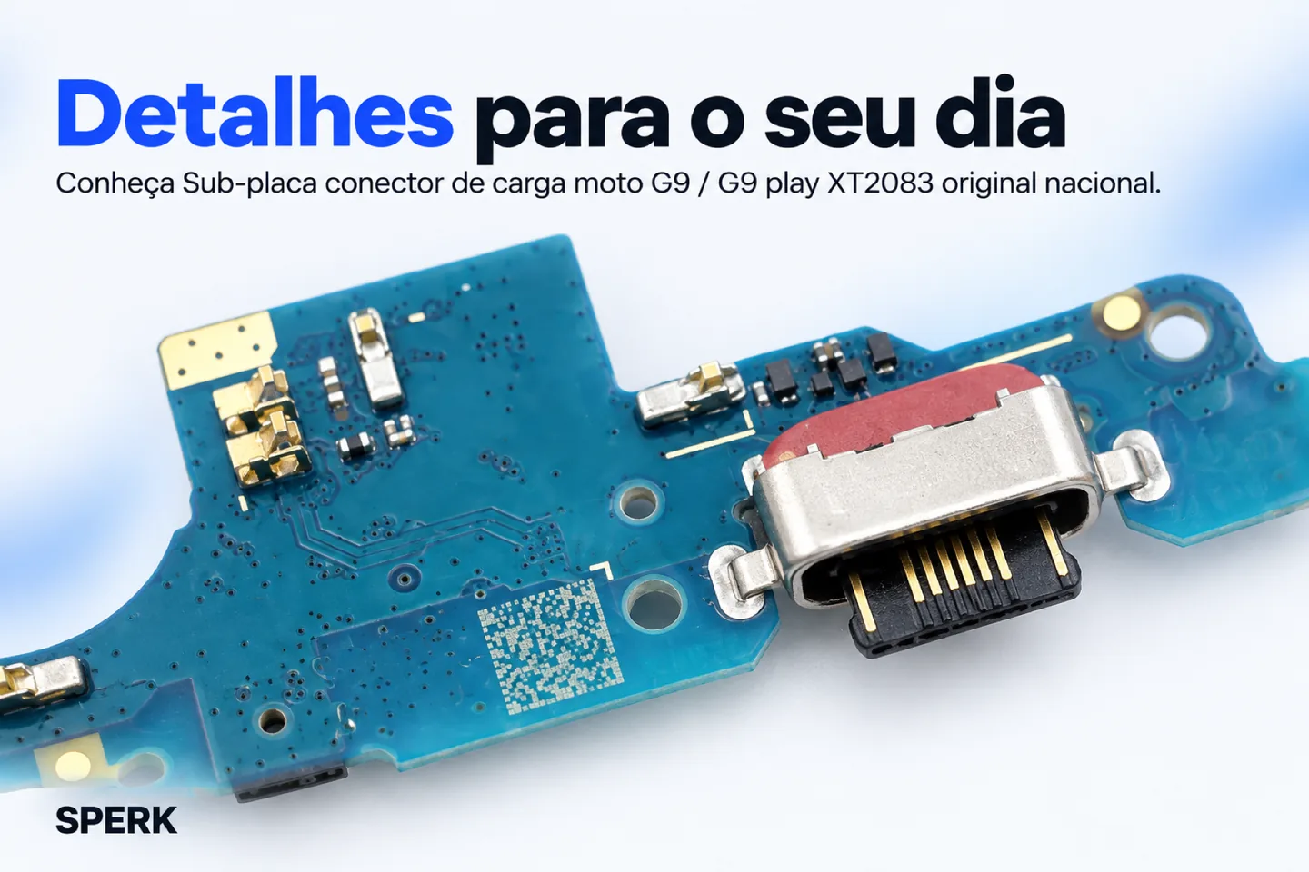 Sub-placa conector de carga moto G9 / G9 play XT2083 original nacional — diferencial uso