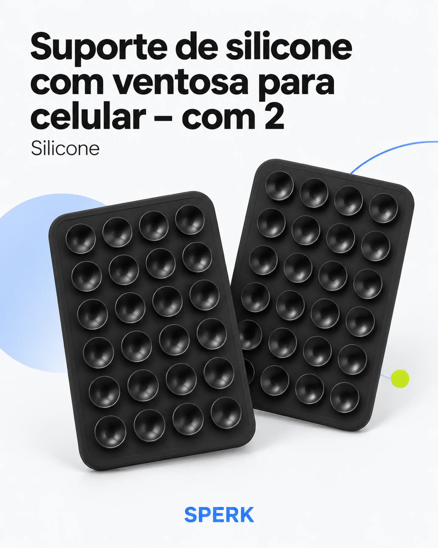 Suporte de silicone com ventosa para celular – com 2 — painel 1