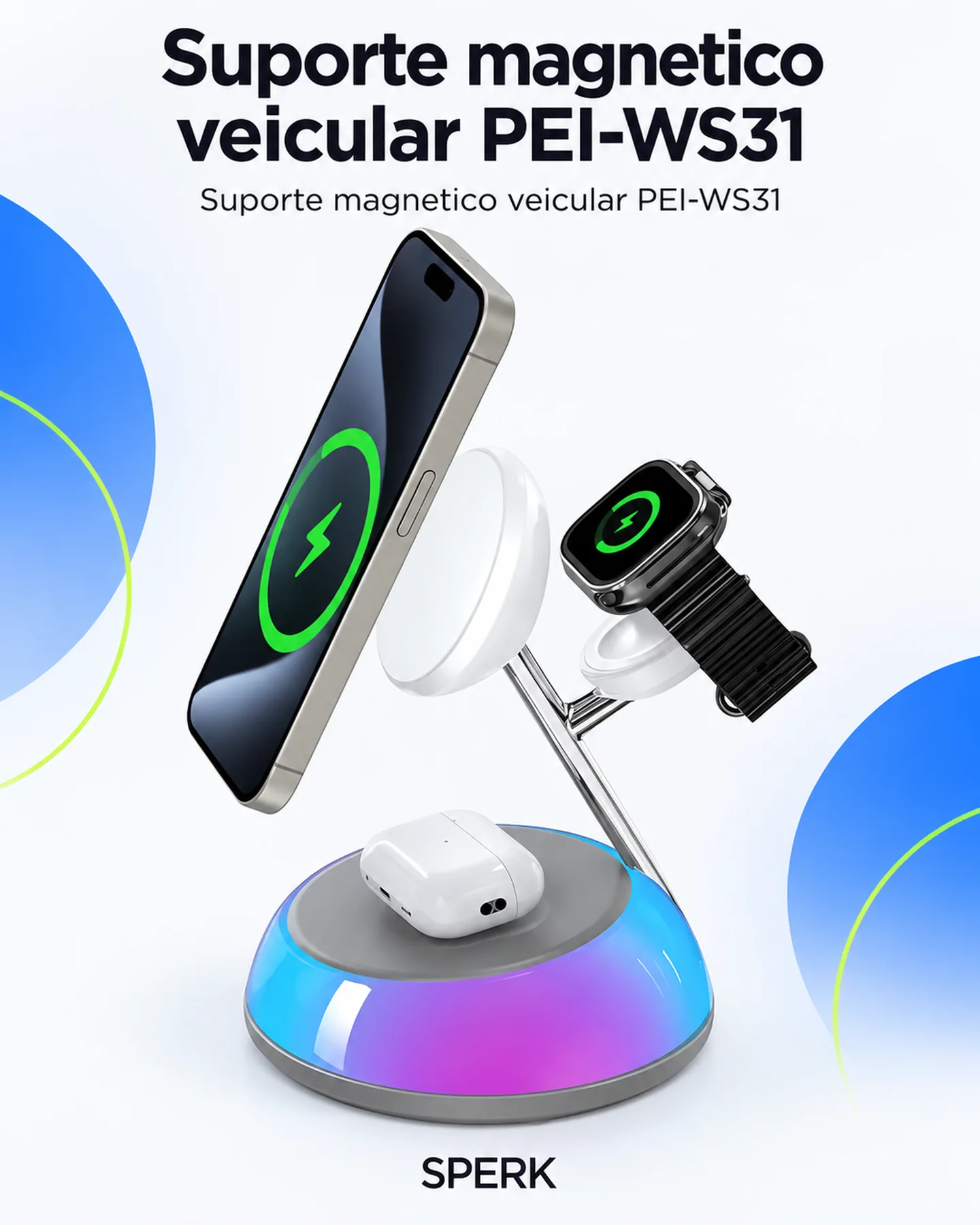 Suporte magnetico veicular PEI-WS31 — painel 2