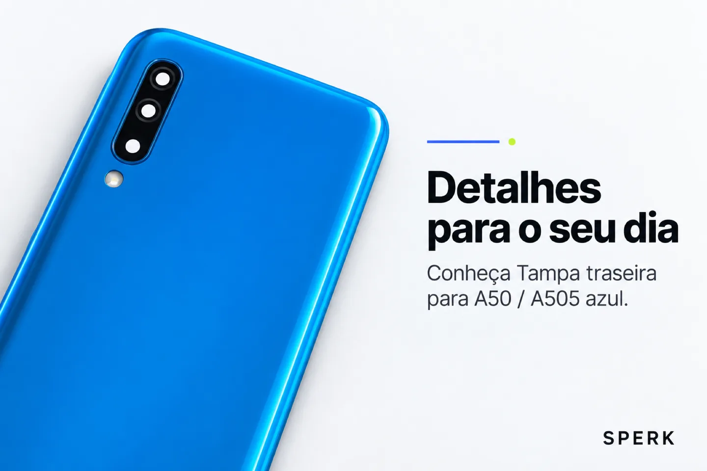Tampa traseira para A50 / A505 azul — diferencial uso