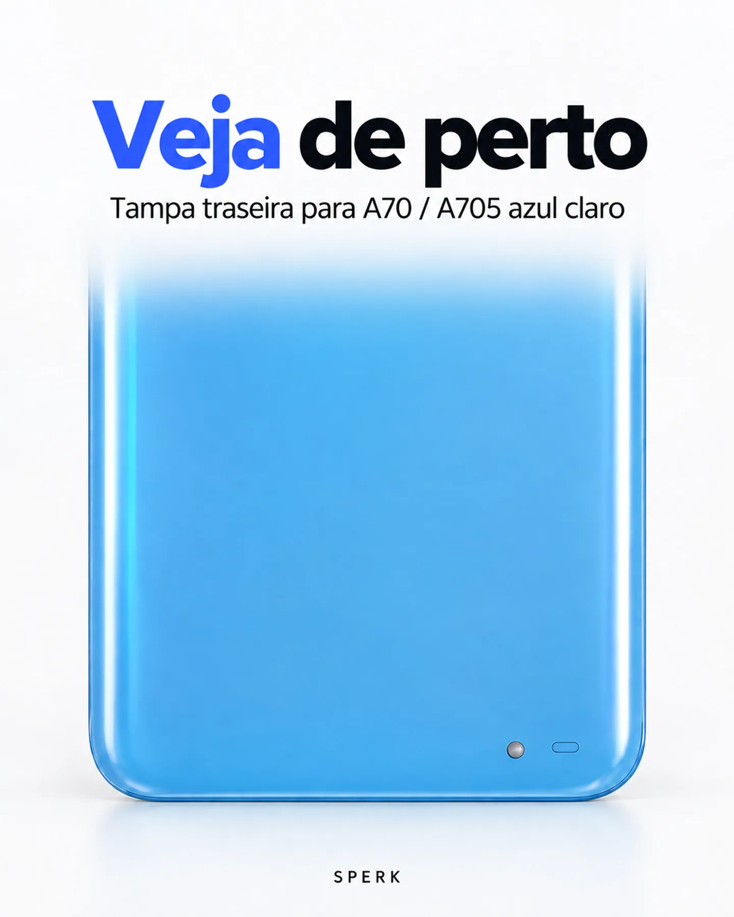 Tampa traseira para A70 / A705 azul claro — painel 3