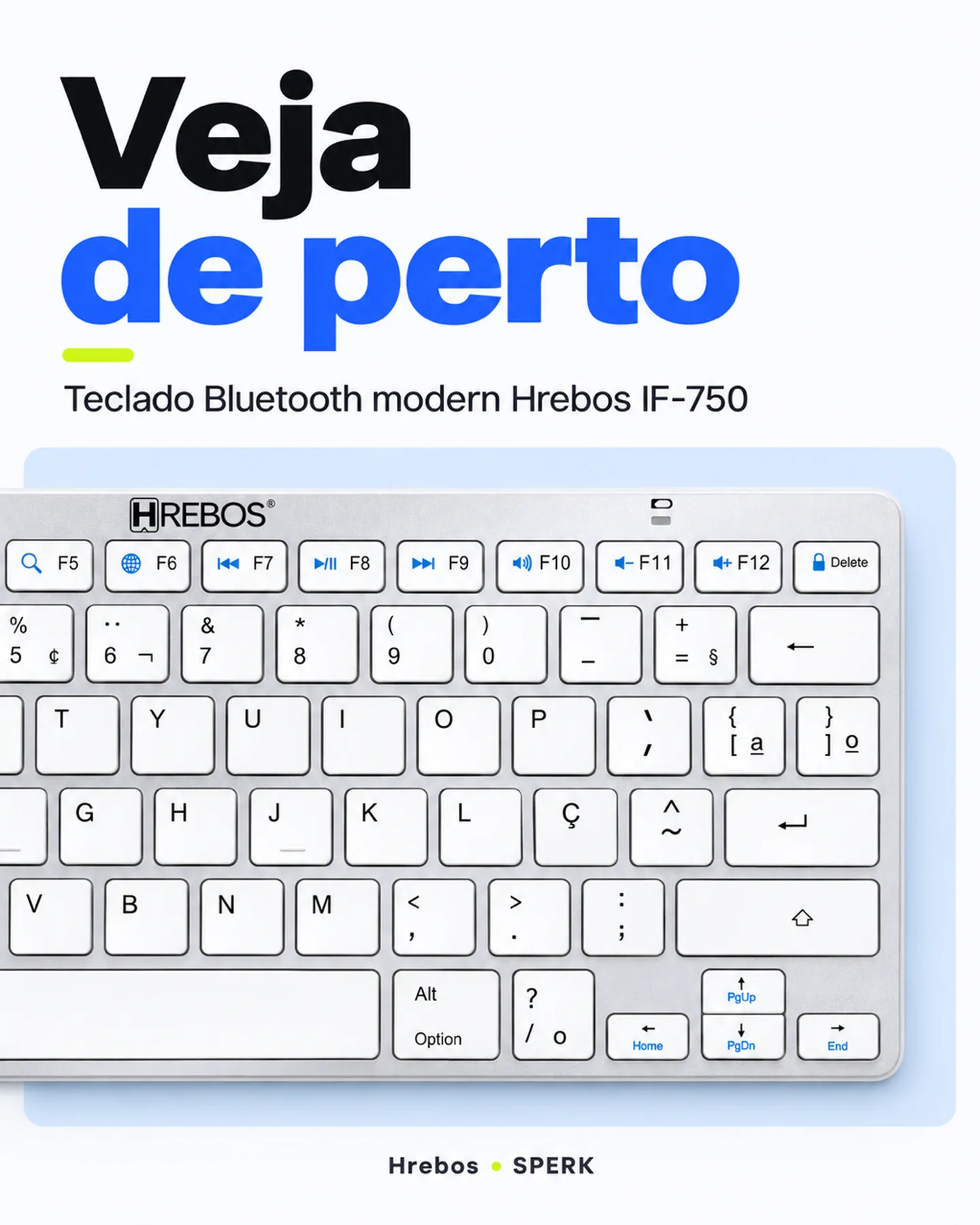 Teclado Bluetooth modern Hrebos IF-750 — painel 3