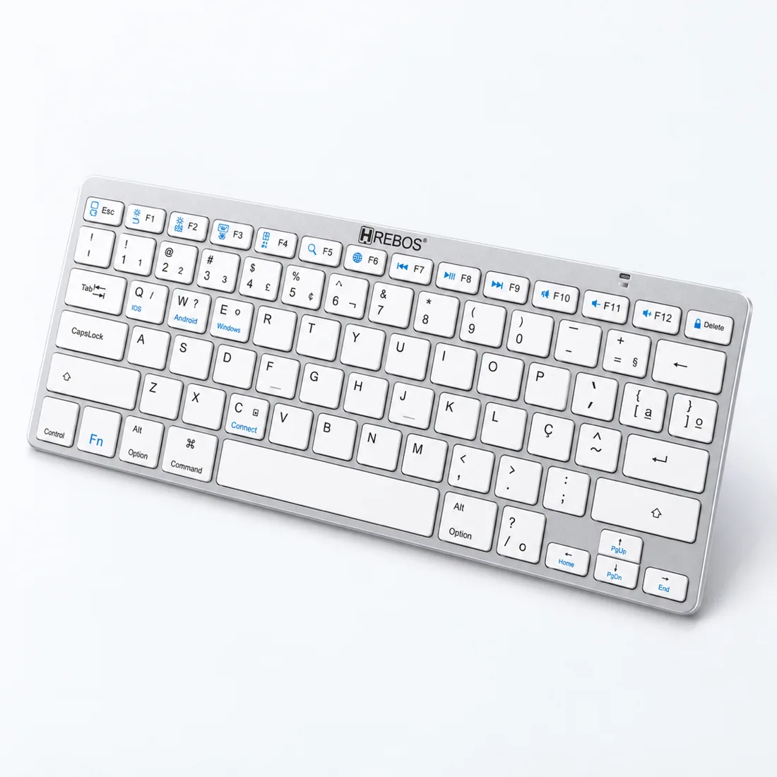 Teclado Bluetooth modern Hrebos IF-750 — verso lateral