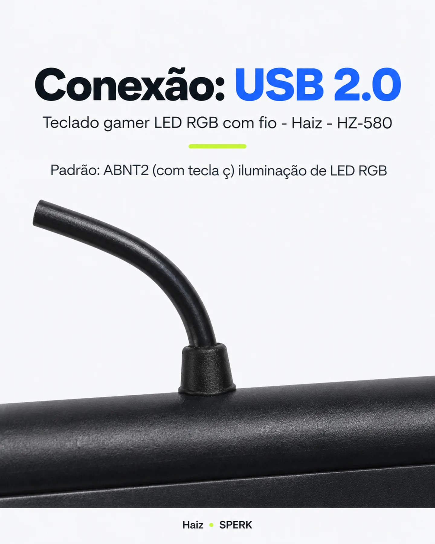 Teclado gamer LED RGB com fio - Haiz - HZ-580 — painel 3