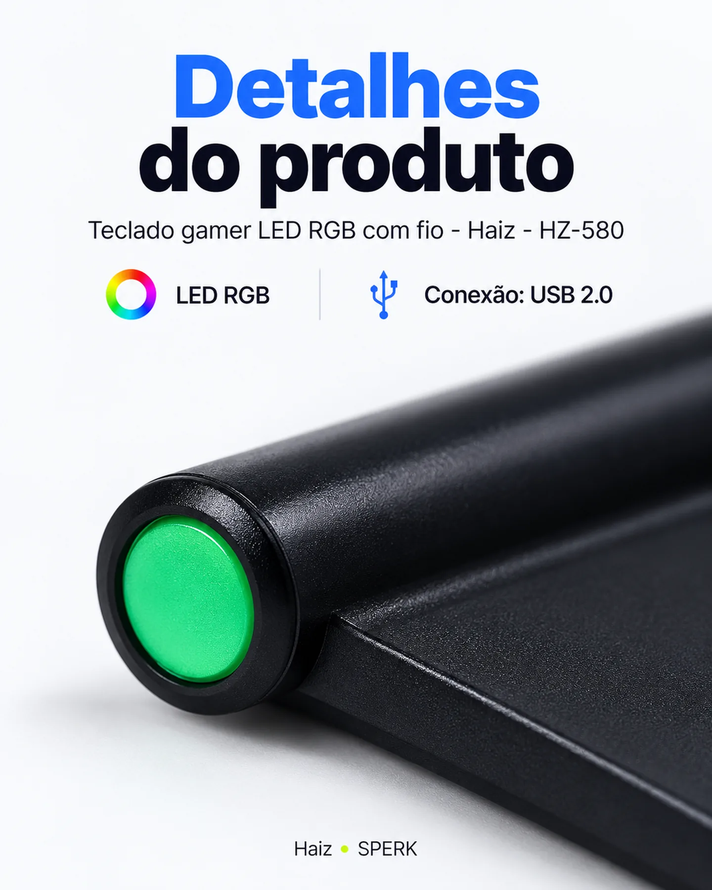 Teclado gamer LED RGB com fio - Haiz - HZ-580 — painel 5