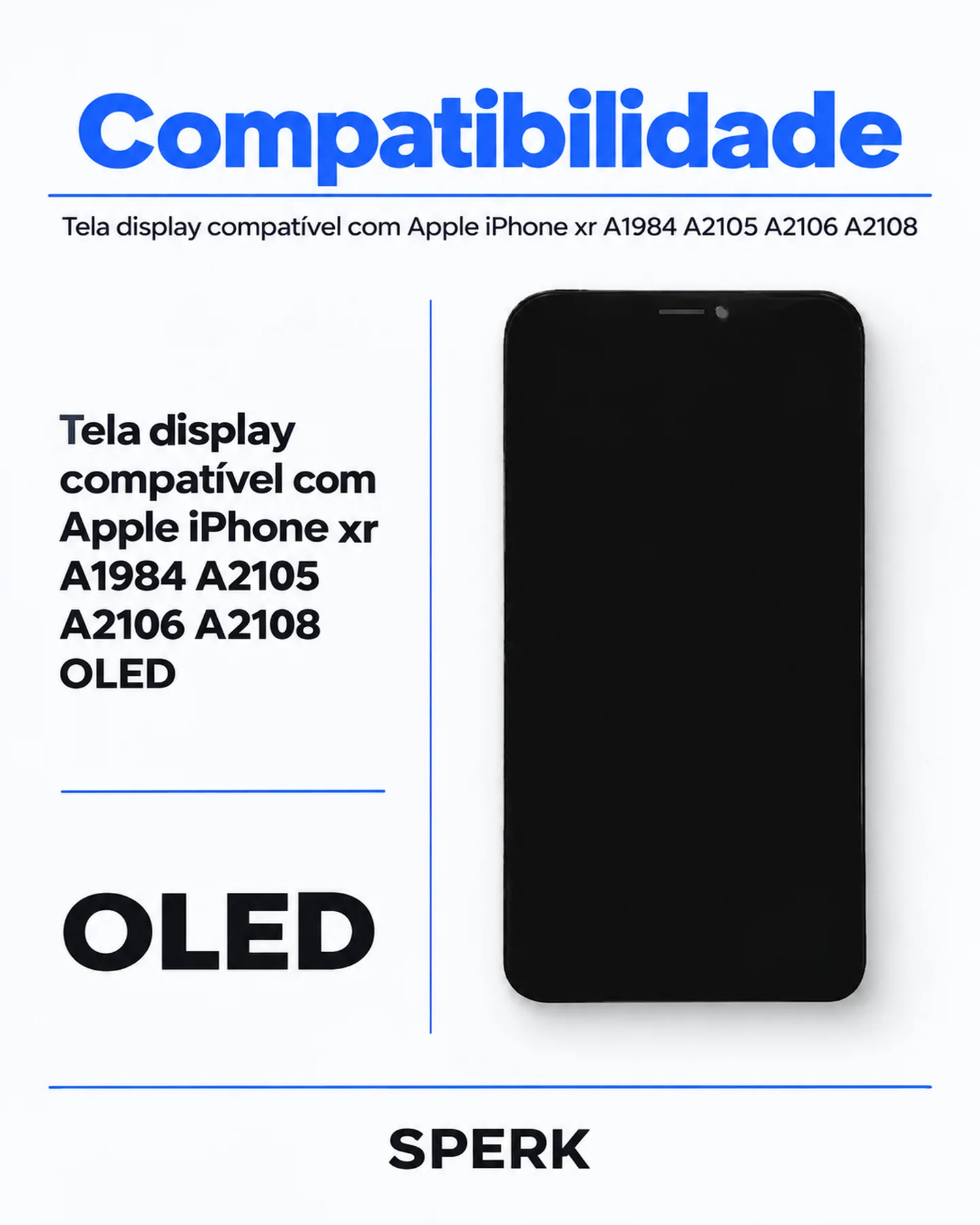Tela display compatível com Apple iPhone xr A1984 A2105 A2106 A2108 — painel 4