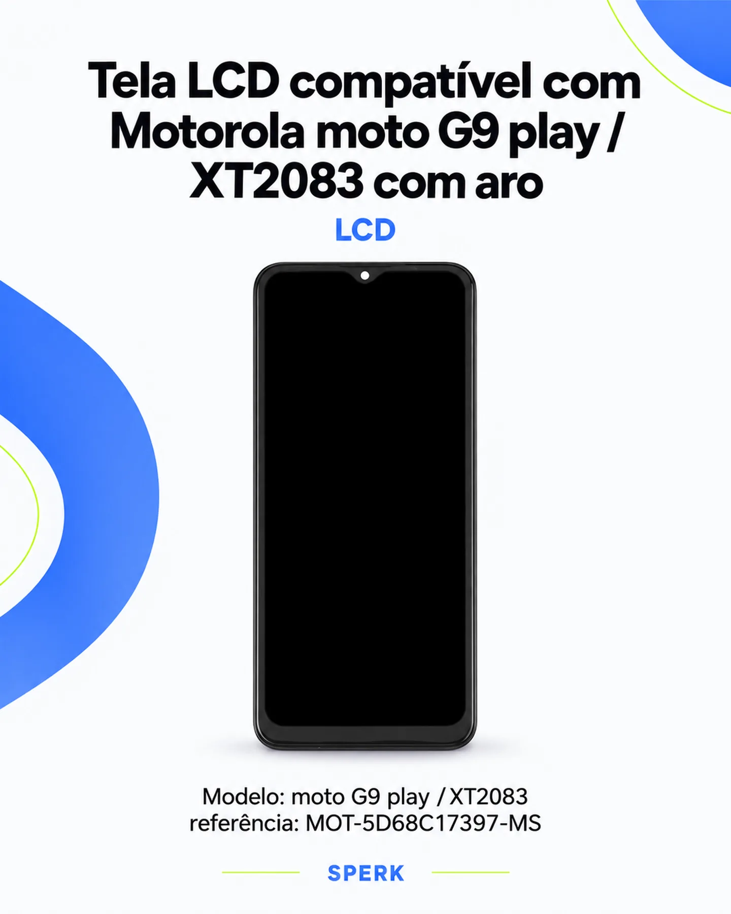Tela LCD compatível com Motorola moto G9 play / XT2083 com aro — painel 1